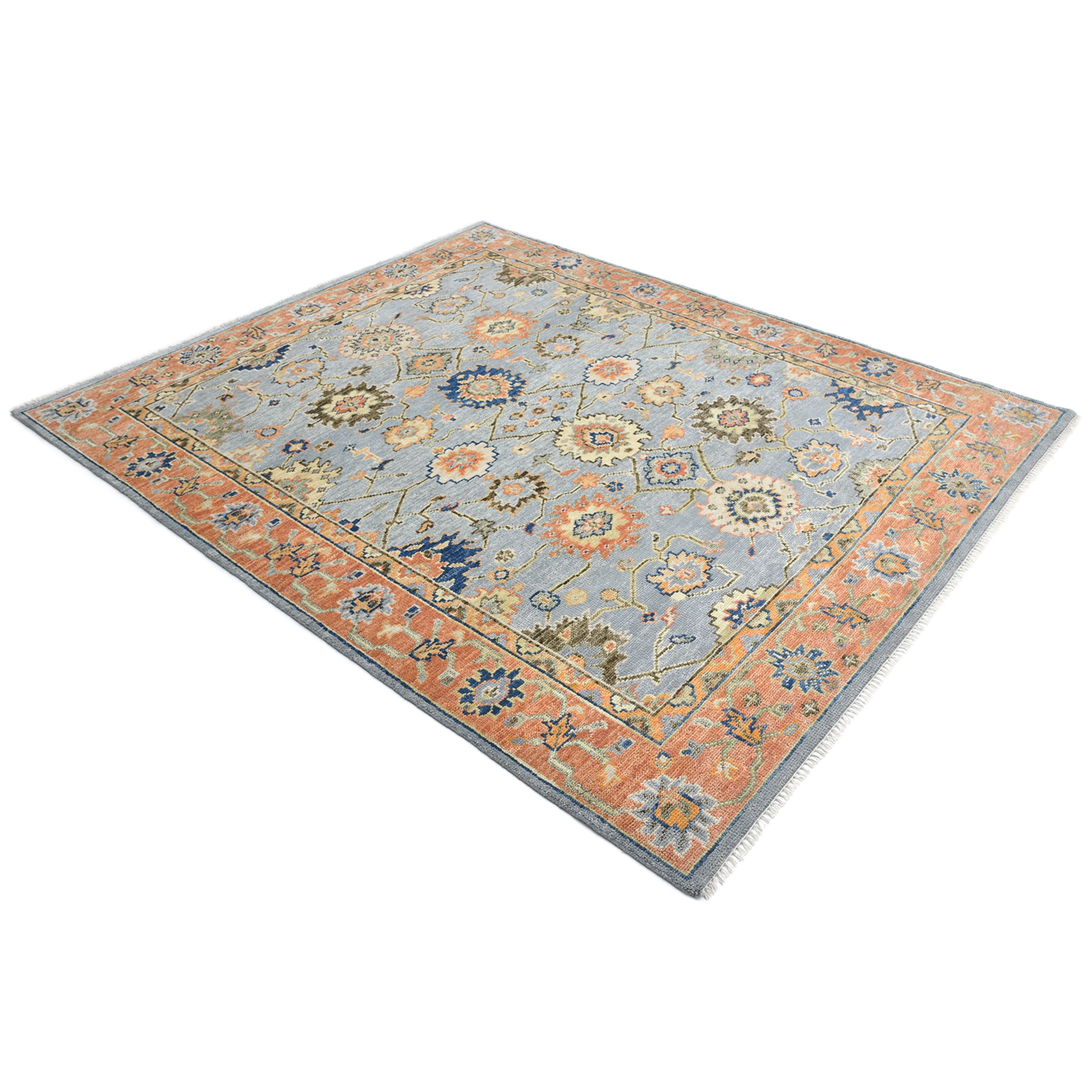 Liza Handmade Contemporary Floral Light Gray Area Rug