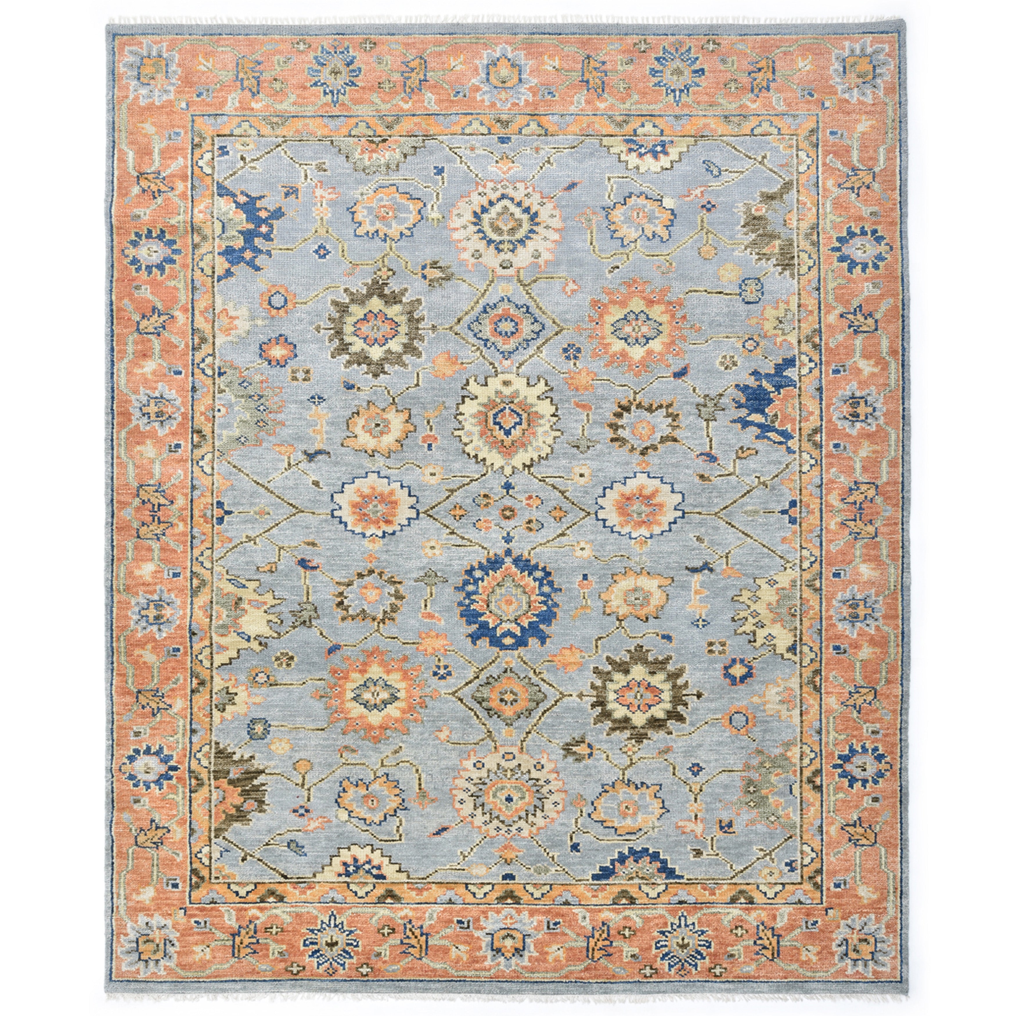 Liza Handmade Contemporary Floral Light Gray Area Rug