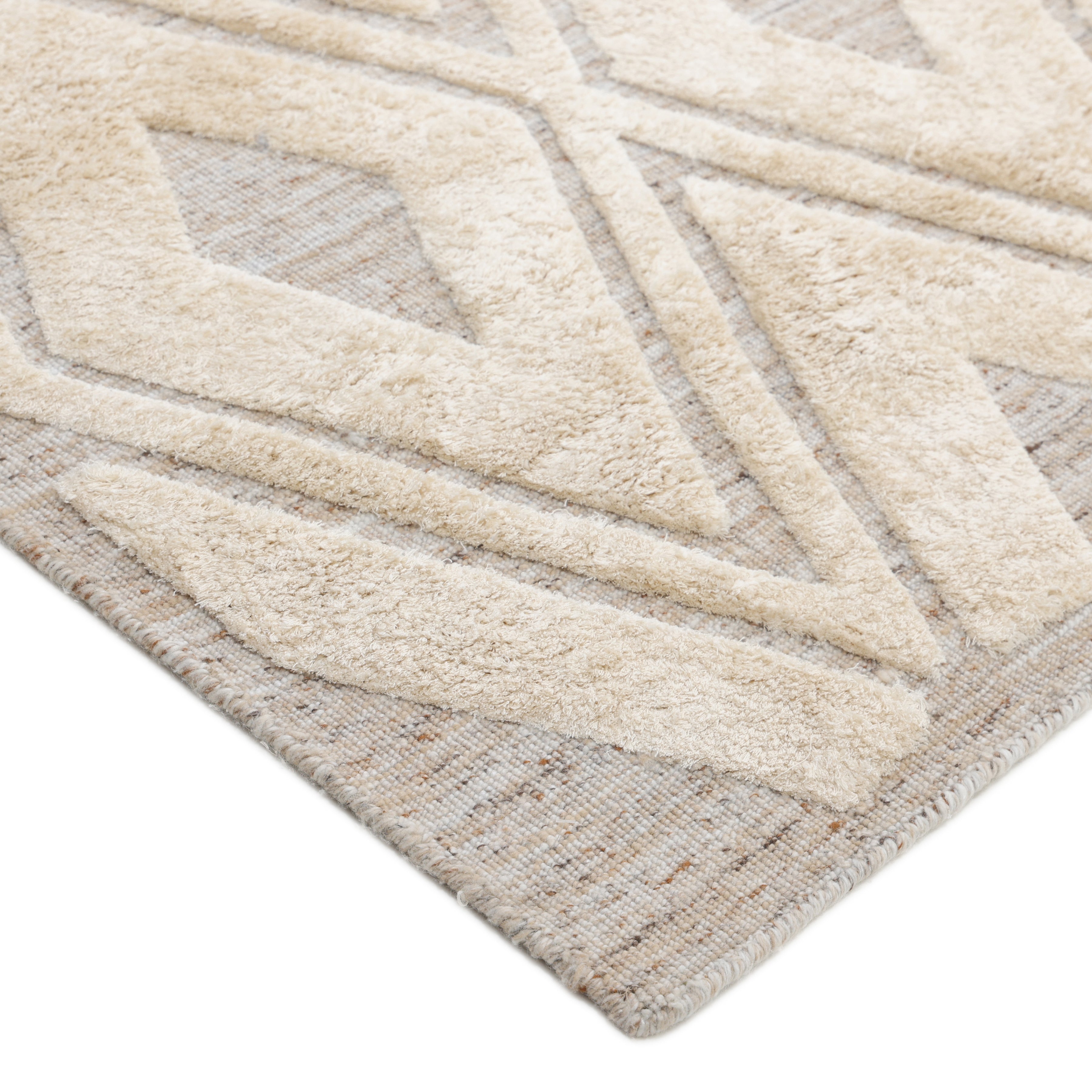 Fulton Handmade Bohemian Geometric Beige Area Rug