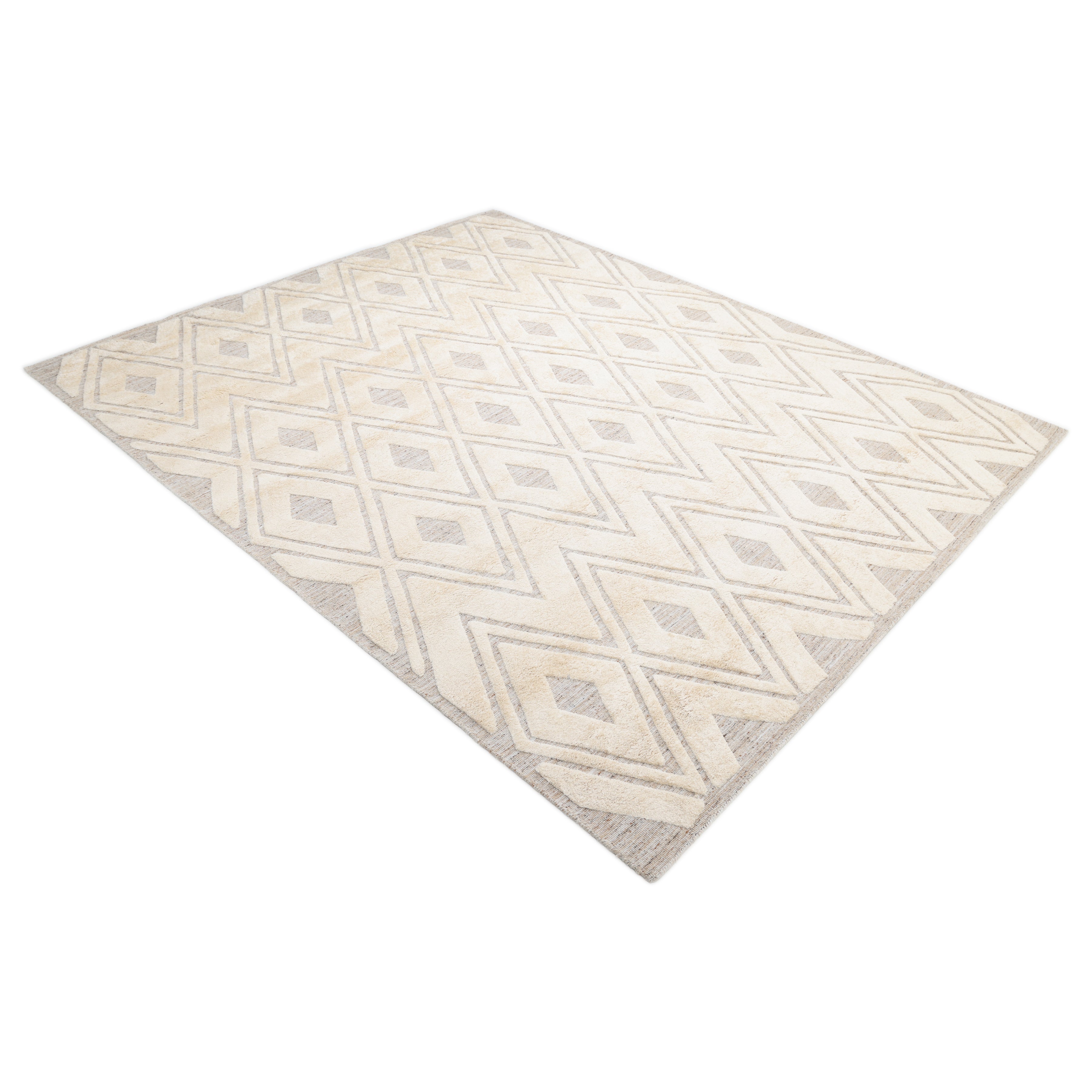 Fulton Handmade Bohemian Geometric Beige Area Rug