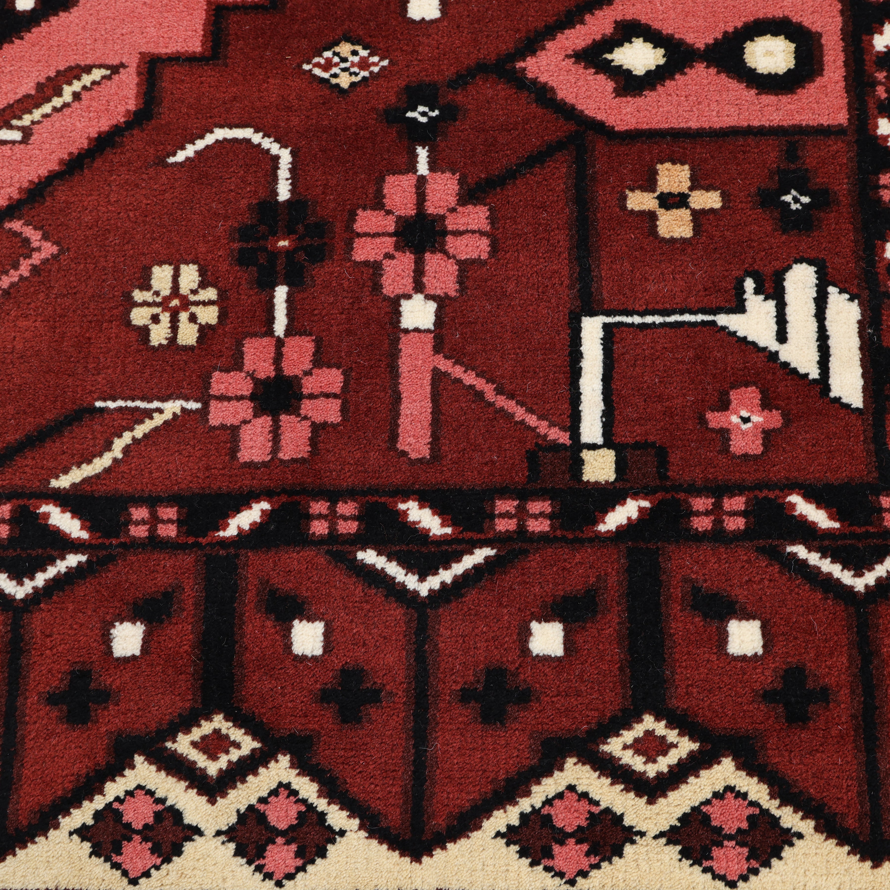 Sahara Handmade Bohemian Southwestern Red Area Rug