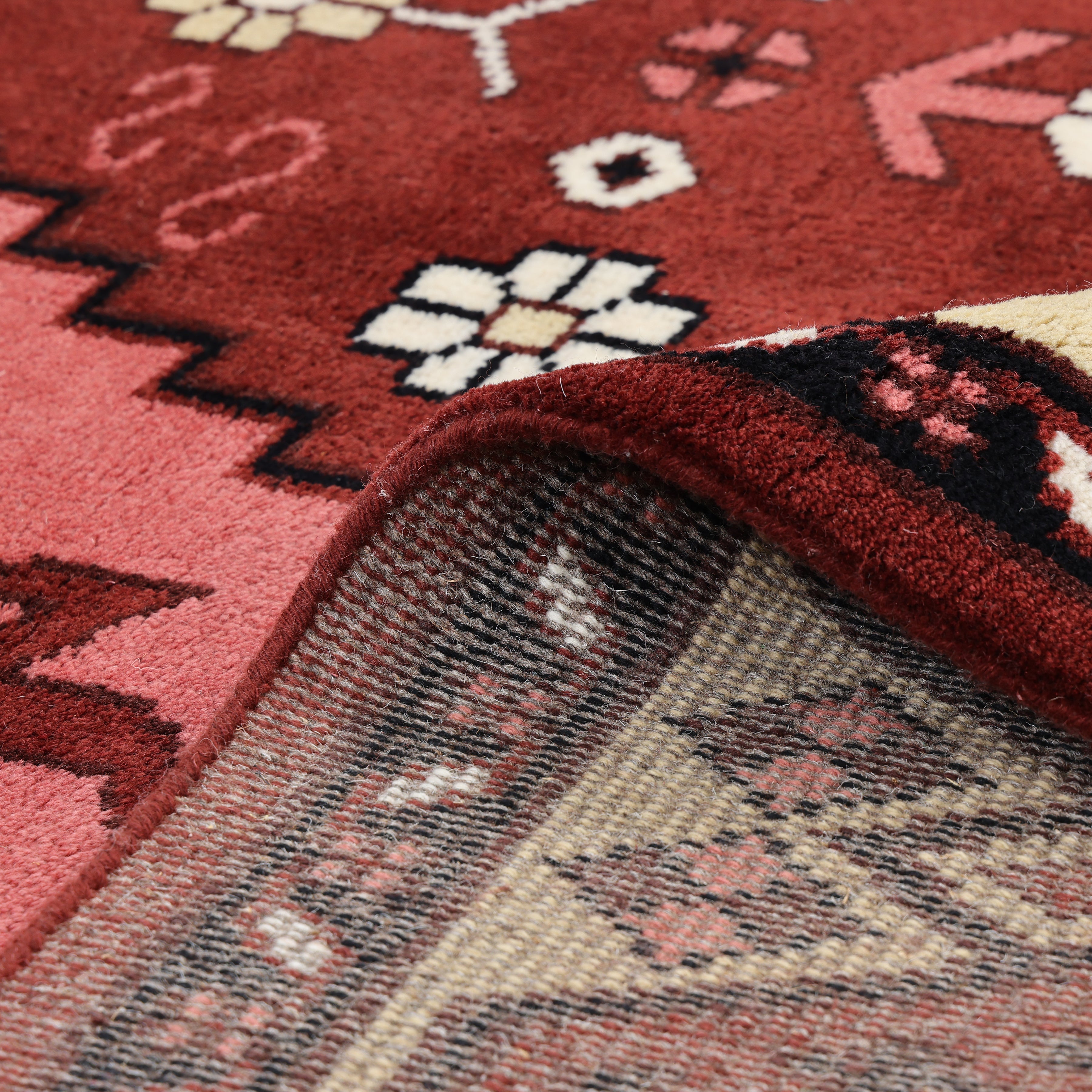 Sahara Handmade Bohemian Southwestern Red Area Rug