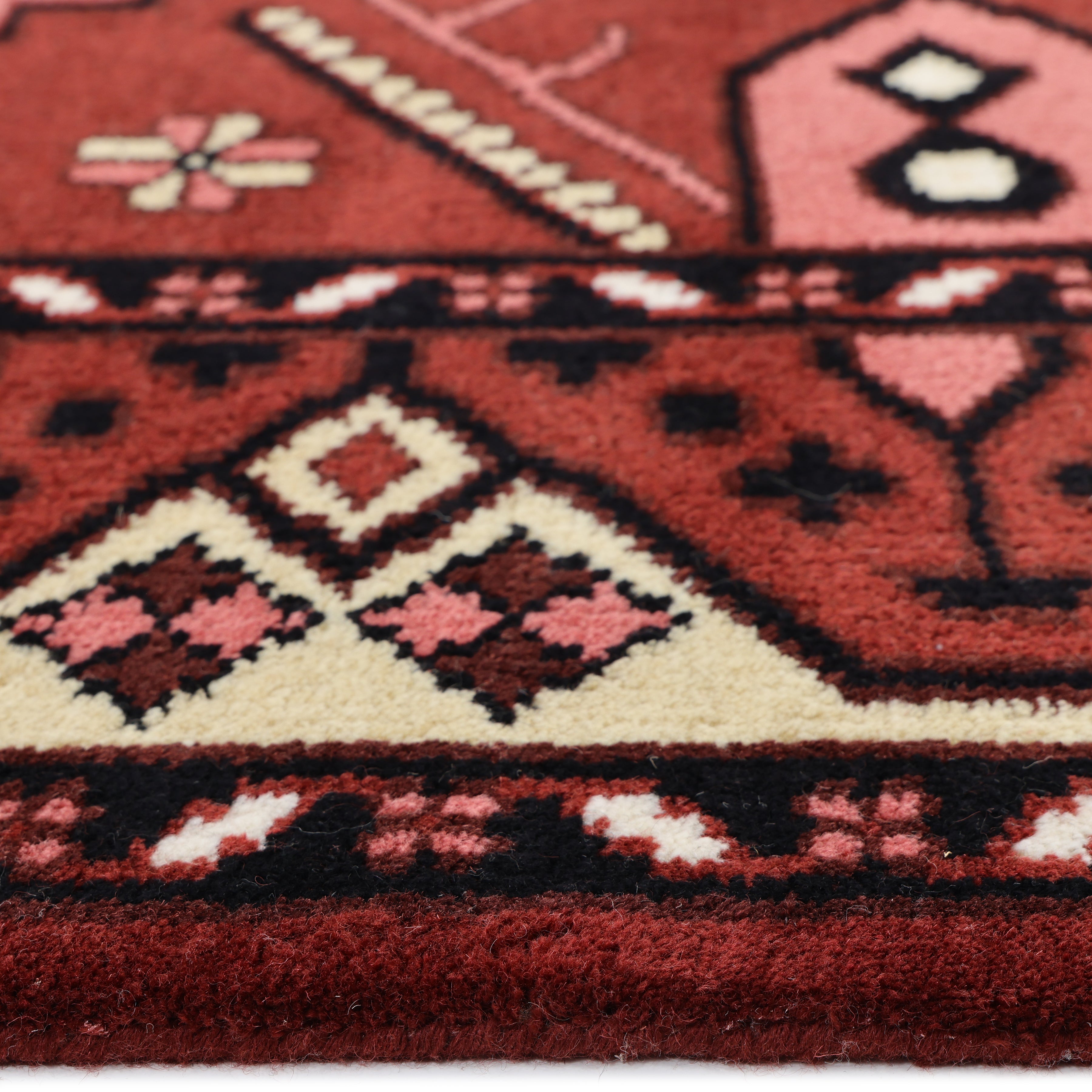 Sahara Handmade Bohemian Southwestern Red Area Rug