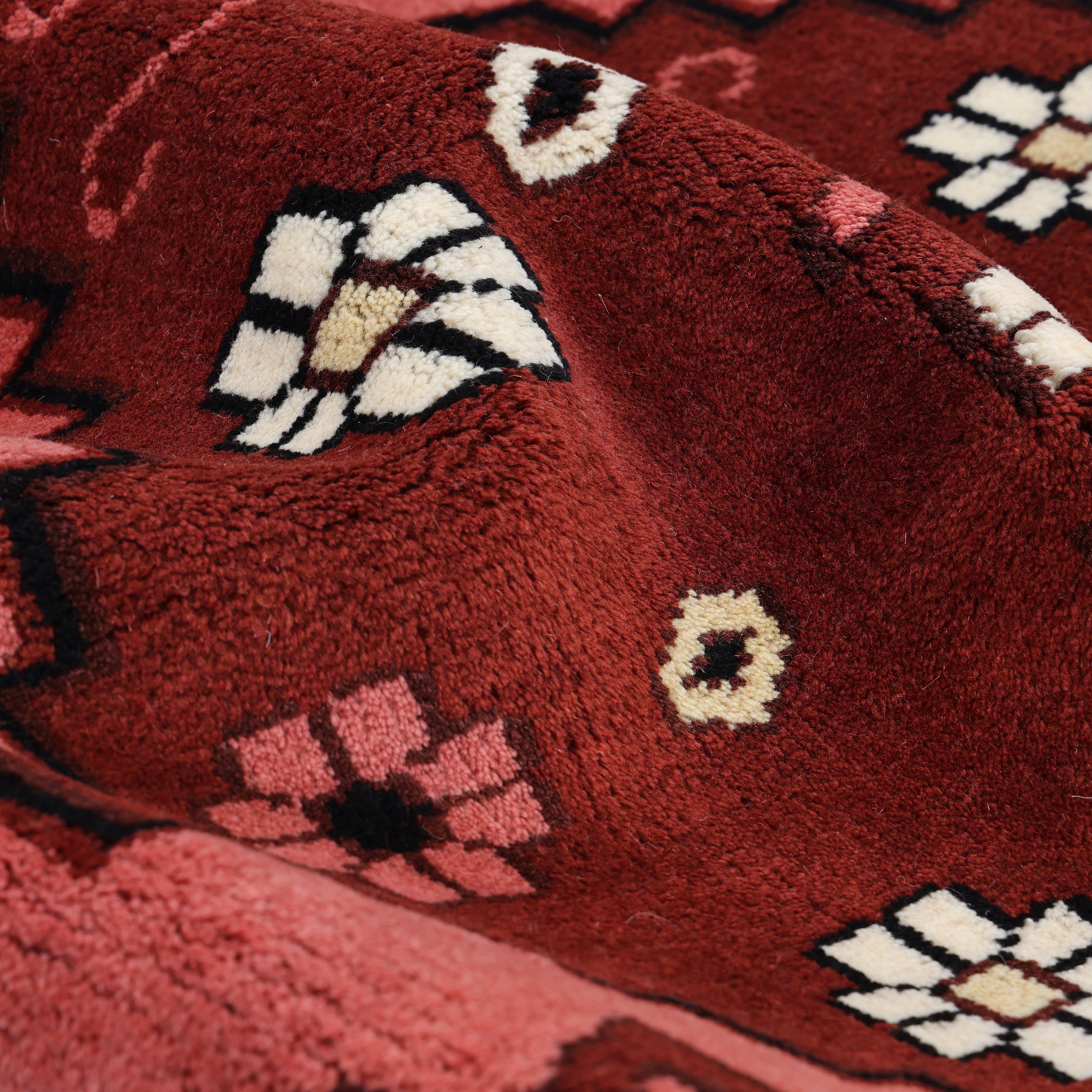 Sahara Handmade Bohemian Southwestern Red Area Rug