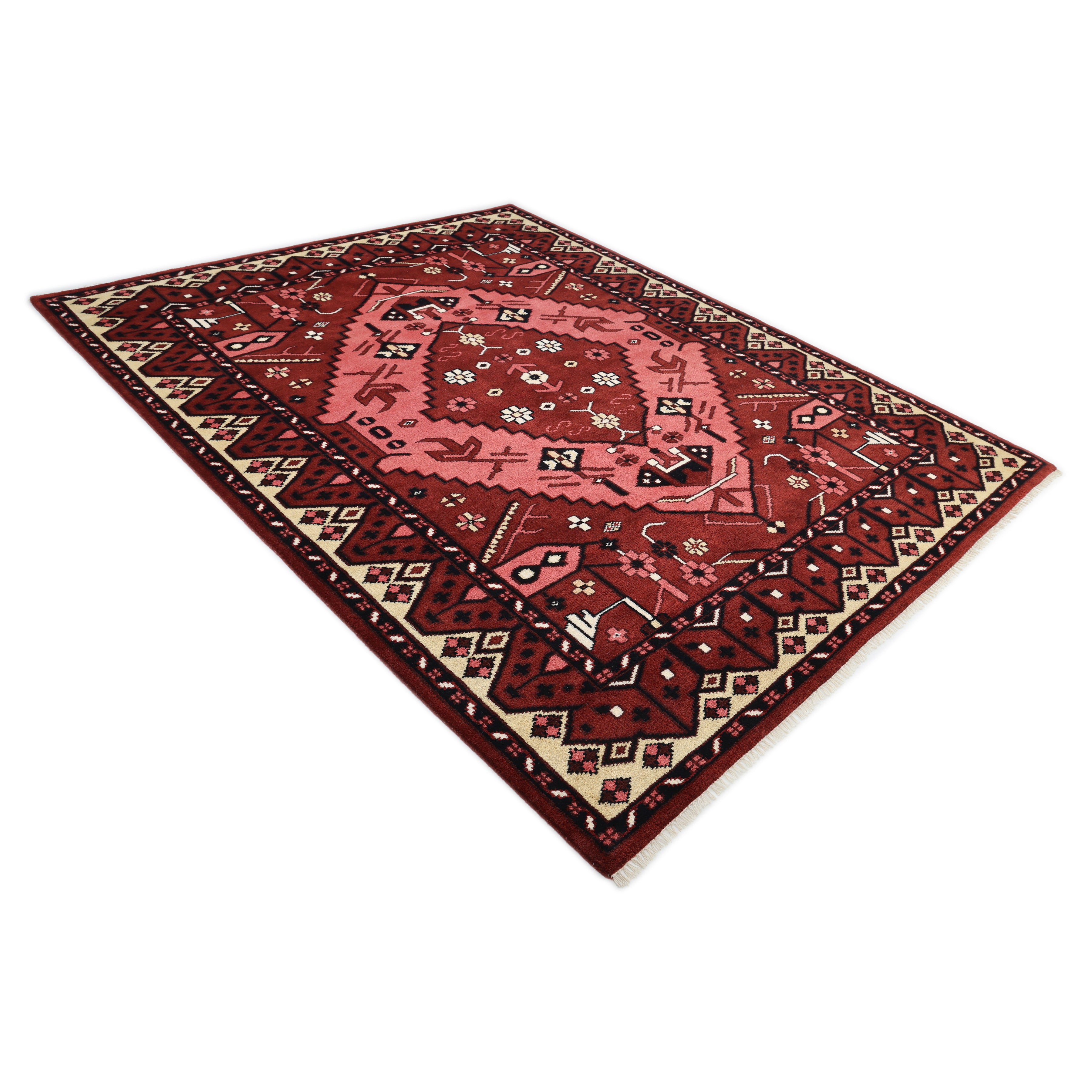 Sahara Handmade Bohemian Southwestern Red Area Rug