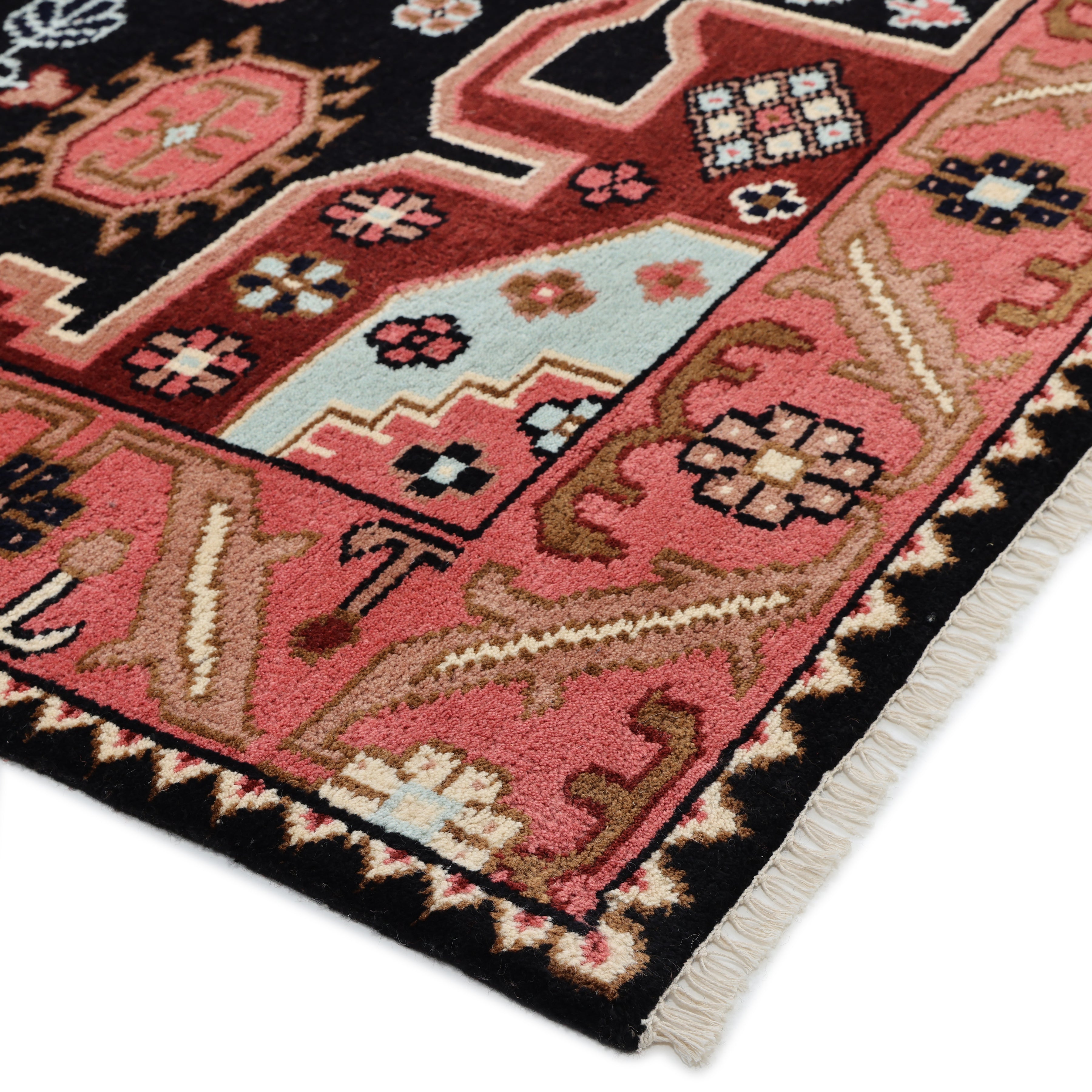 Mojave Handmade Bohemian Southwestern Black Area Rug