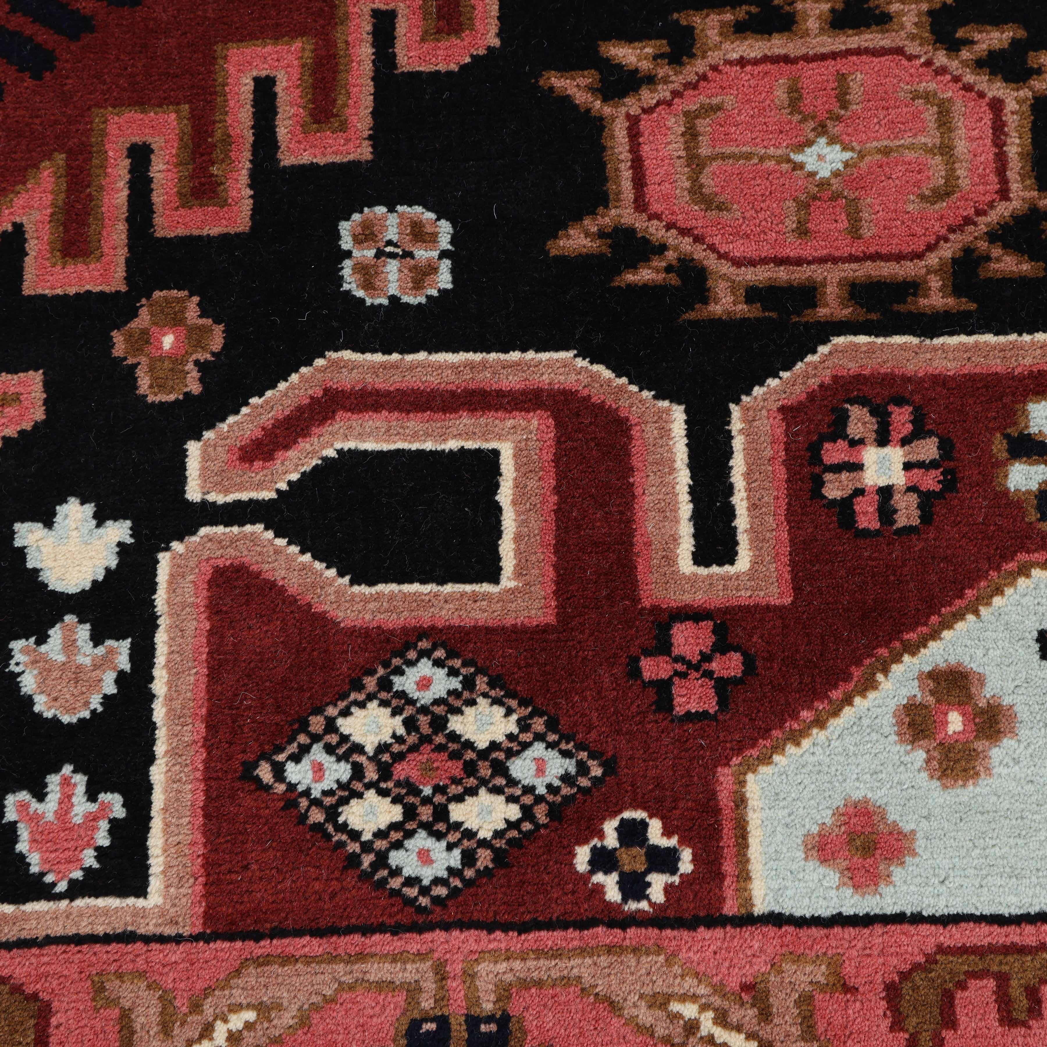 Mojave Handmade Bohemian Southwestern Black Area Rug