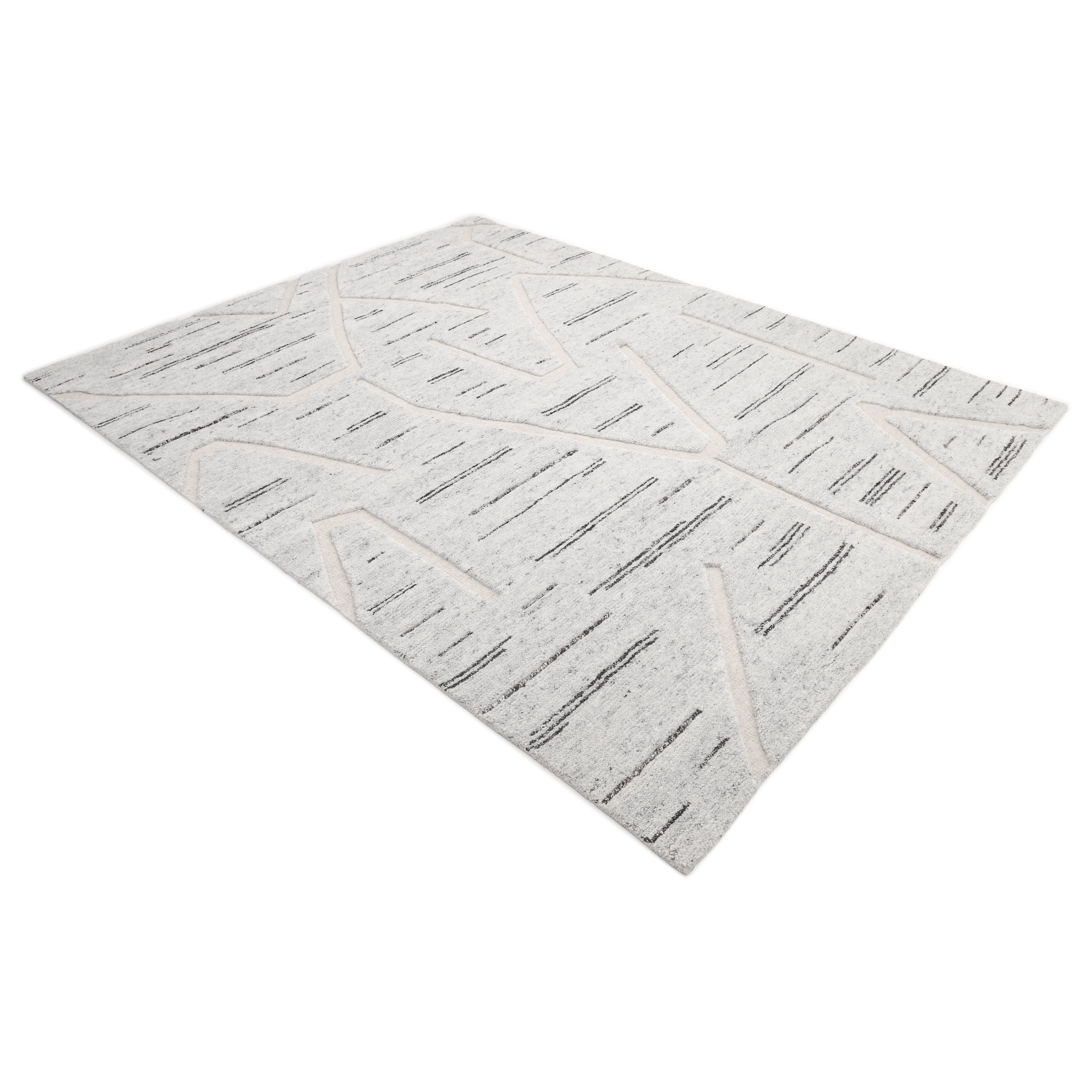 Chelsea Handmade Contemporary Striped Light Gray Area Rug