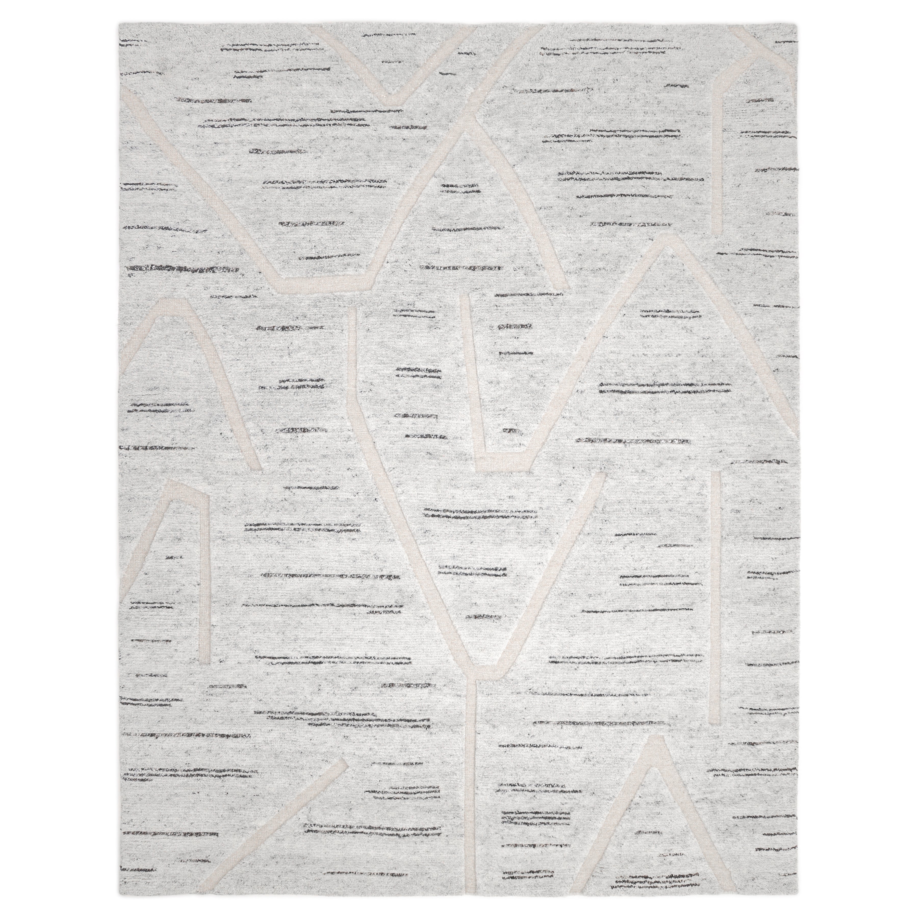 Chelsea Handmade Contemporary Striped Light Gray Area Rug