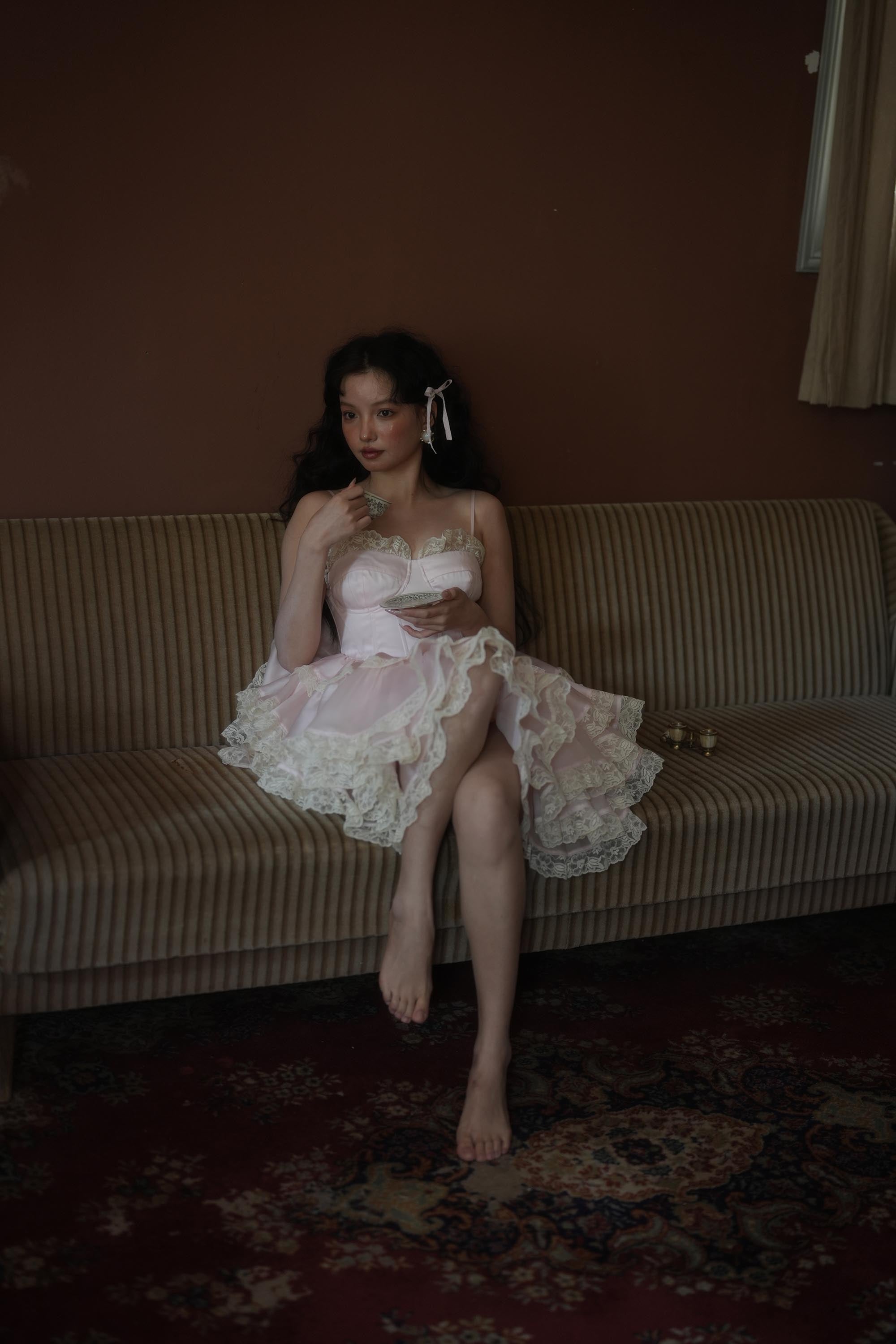 The Peach Skin Liaisons Mini Dress