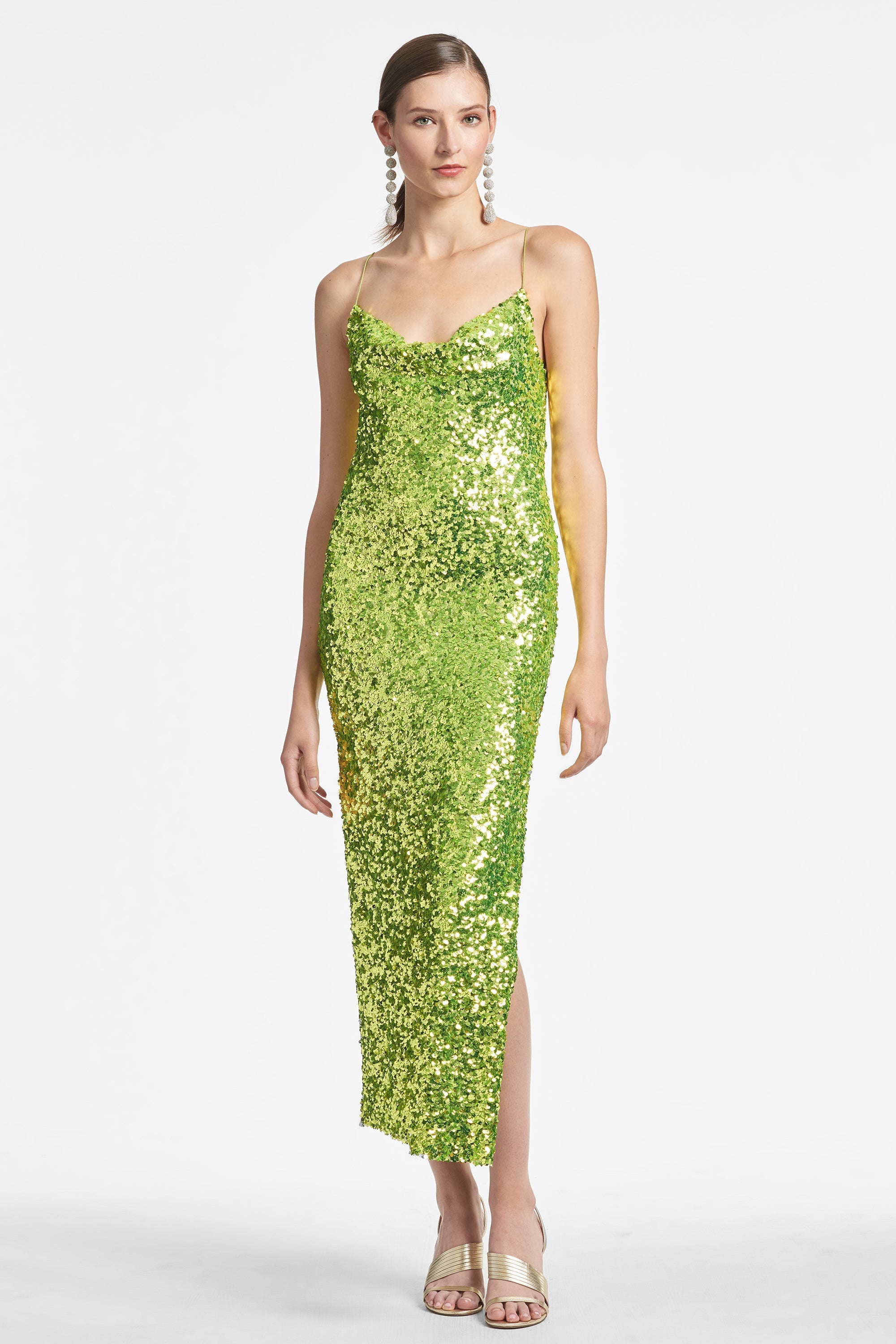 Sequin Sanza Dress - Chartreuse - Final Sale