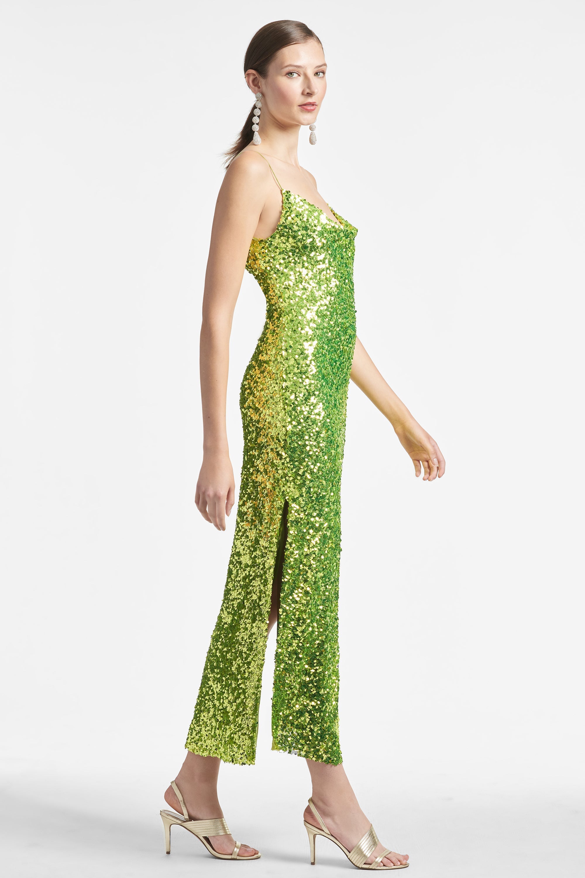 Sequin Sanza Dress - Chartreuse - Final Sale