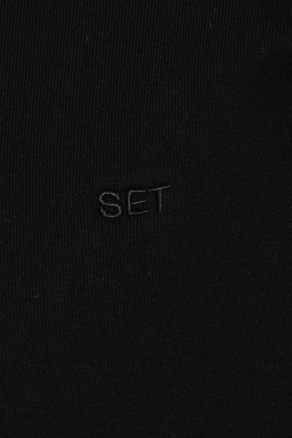 SET, EMBROIDERED HEAVYWEIGHT SWEATS CREWNECK IN ONYX