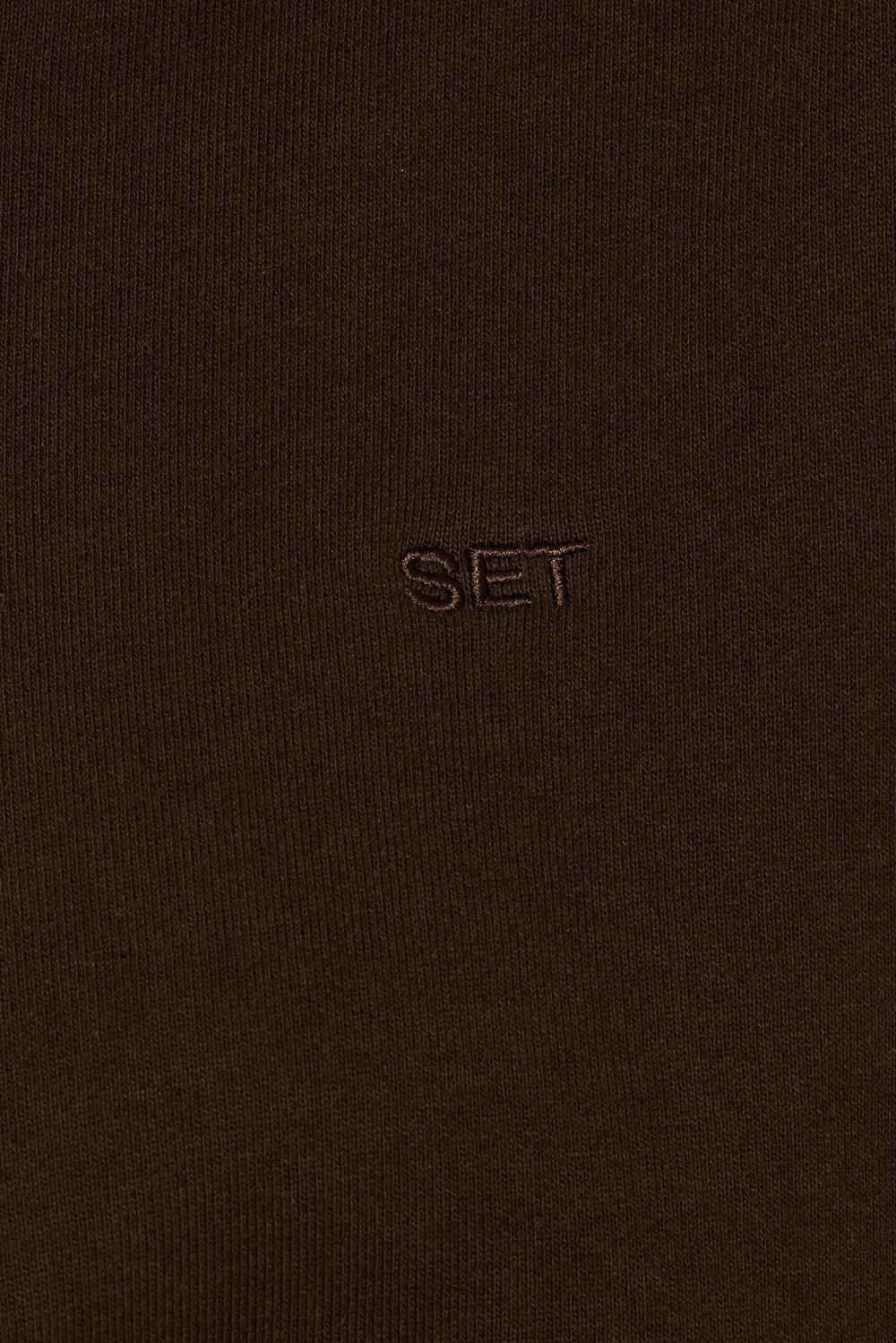 SET, EMBROIDERED HEAVYWEIGHT SWEATS HOODIE IN ESPRESSO