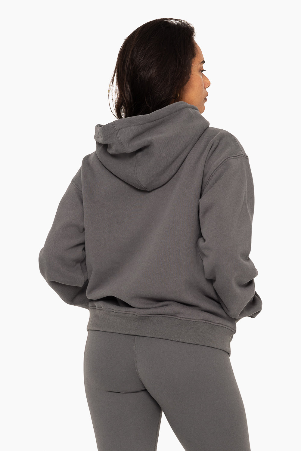 SET, EMBROIDERED HEAVYWEIGHT SWEATS HOODIE IN GRAPHITE