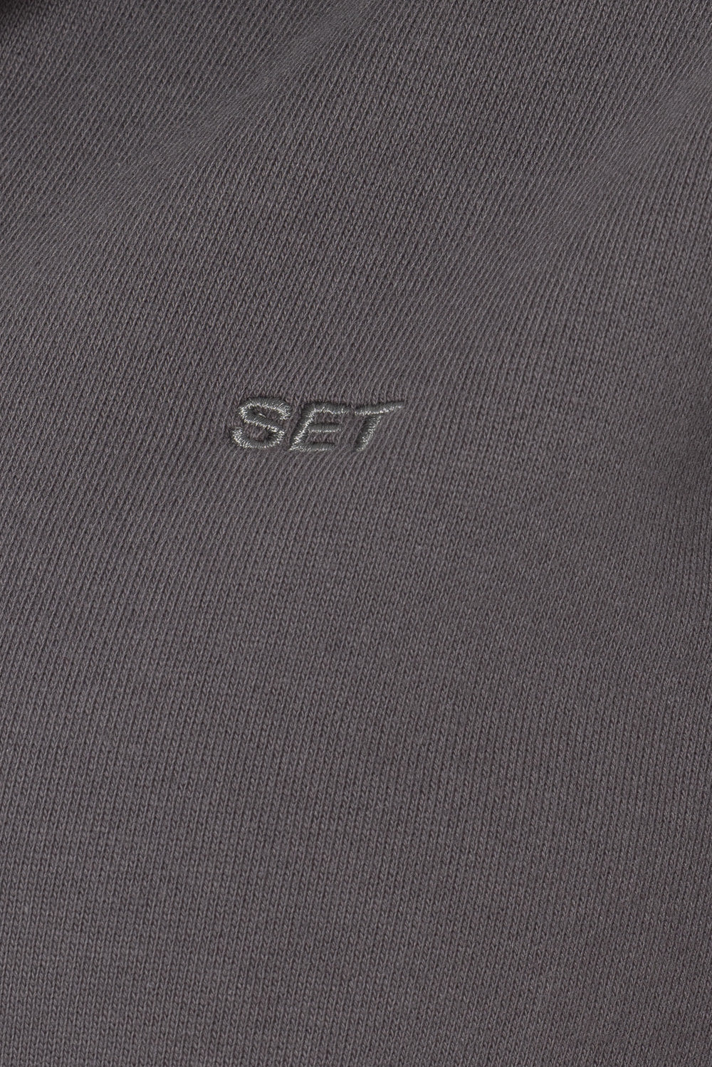 SET, EMBROIDERED HEAVYWEIGHT SWEATS HOODIE IN GRAPHITE