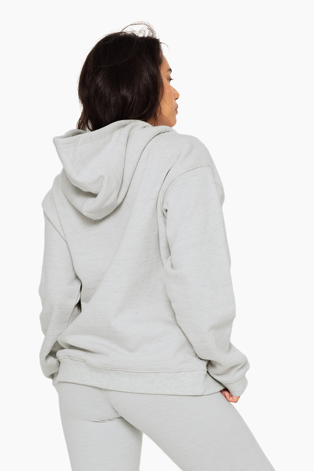 SET, EMBROIDERED HEAVYWEIGHT SWEATS HOODIE IN HEATHER GREY