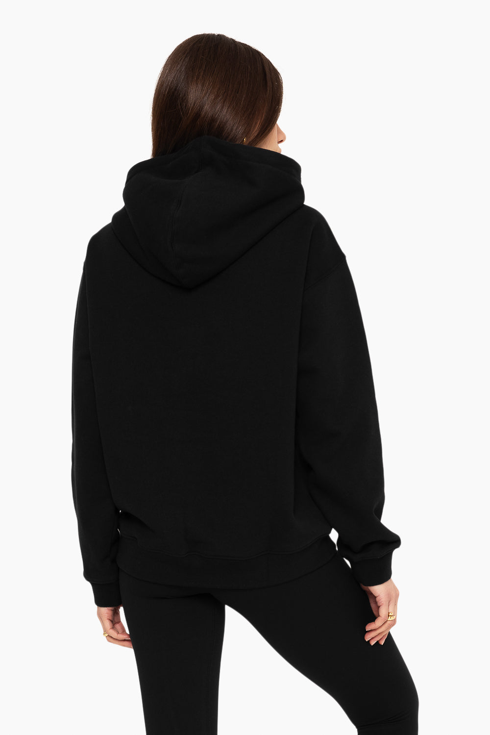 SET, EMBROIDERED HEAVYWEIGHT SWEATS HOODIE IN ONYX