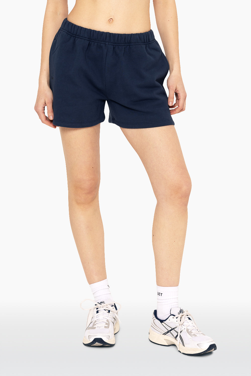 SET, EMBROIDERED HEAVYWEIGHT SWEATS SWEAT SHORTS IN OXFORD