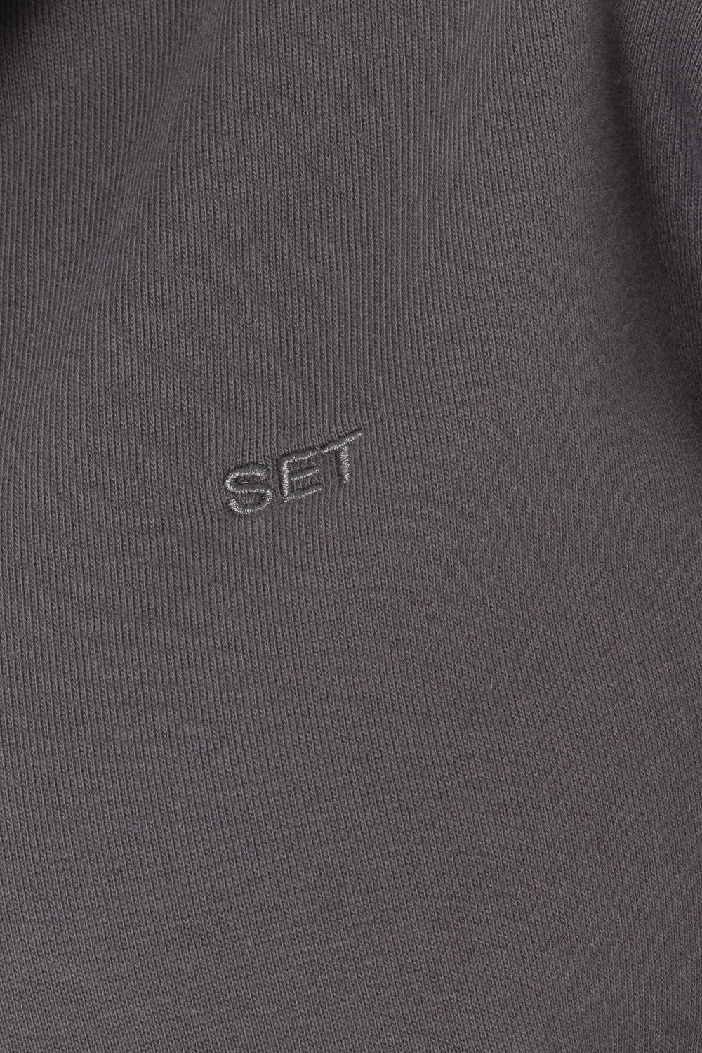 SET, EMBROIDERED HEAVYWEIGHT SWEATS ZIP HOODIE IN GRAPHITE