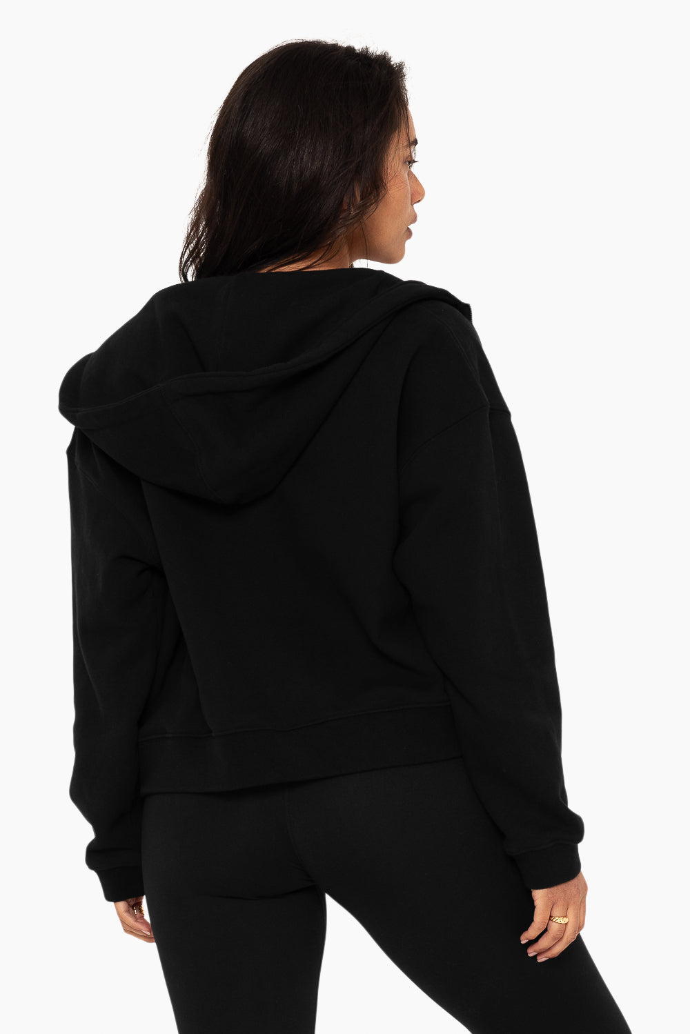 SET, EMBROIDERED HEAVYWEIGHT SWEATS ZIP HOODIE IN ONYX