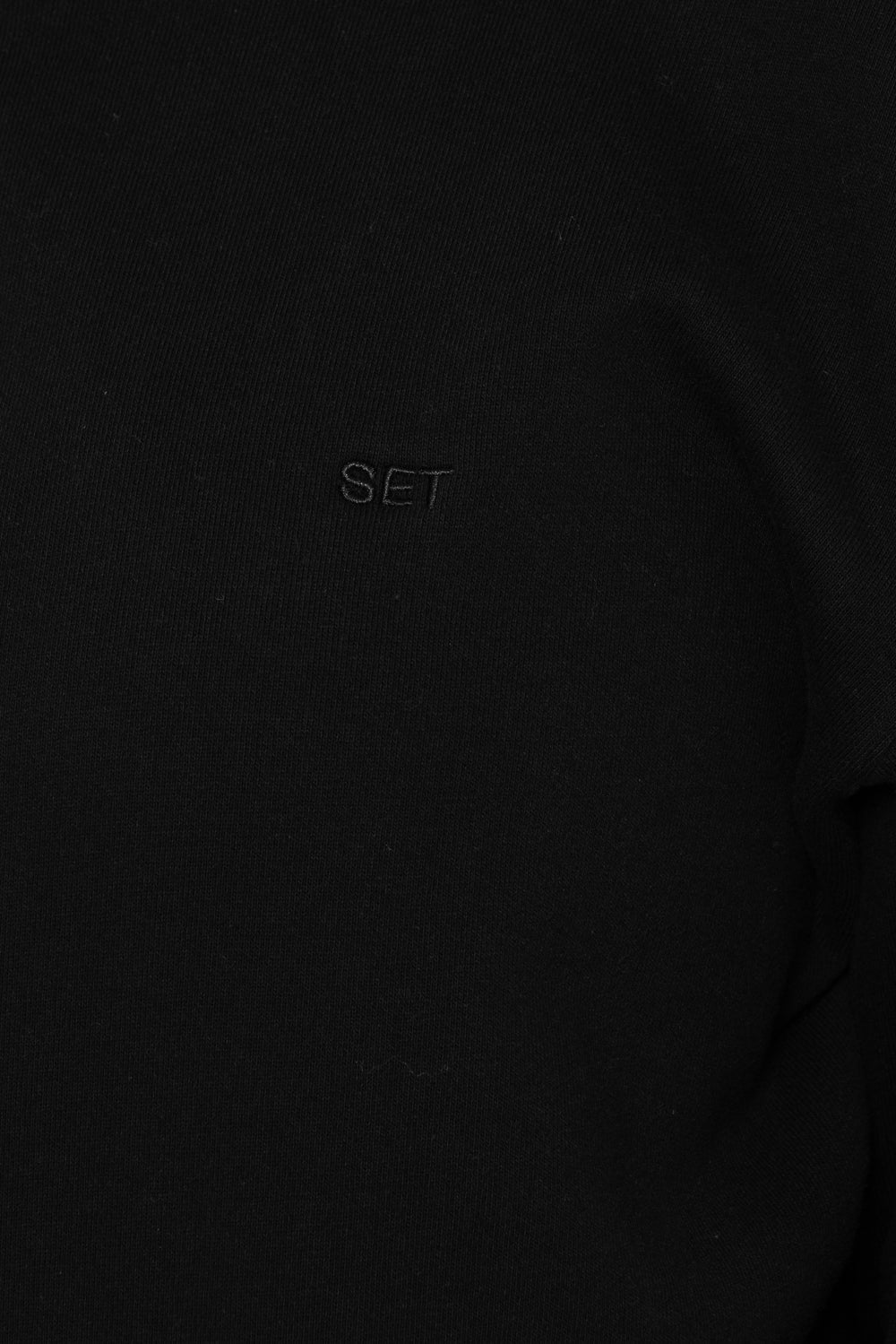 SET, EMBROIDERED HEAVYWEIGHT SWEATS ZIP HOODIE IN ONYX