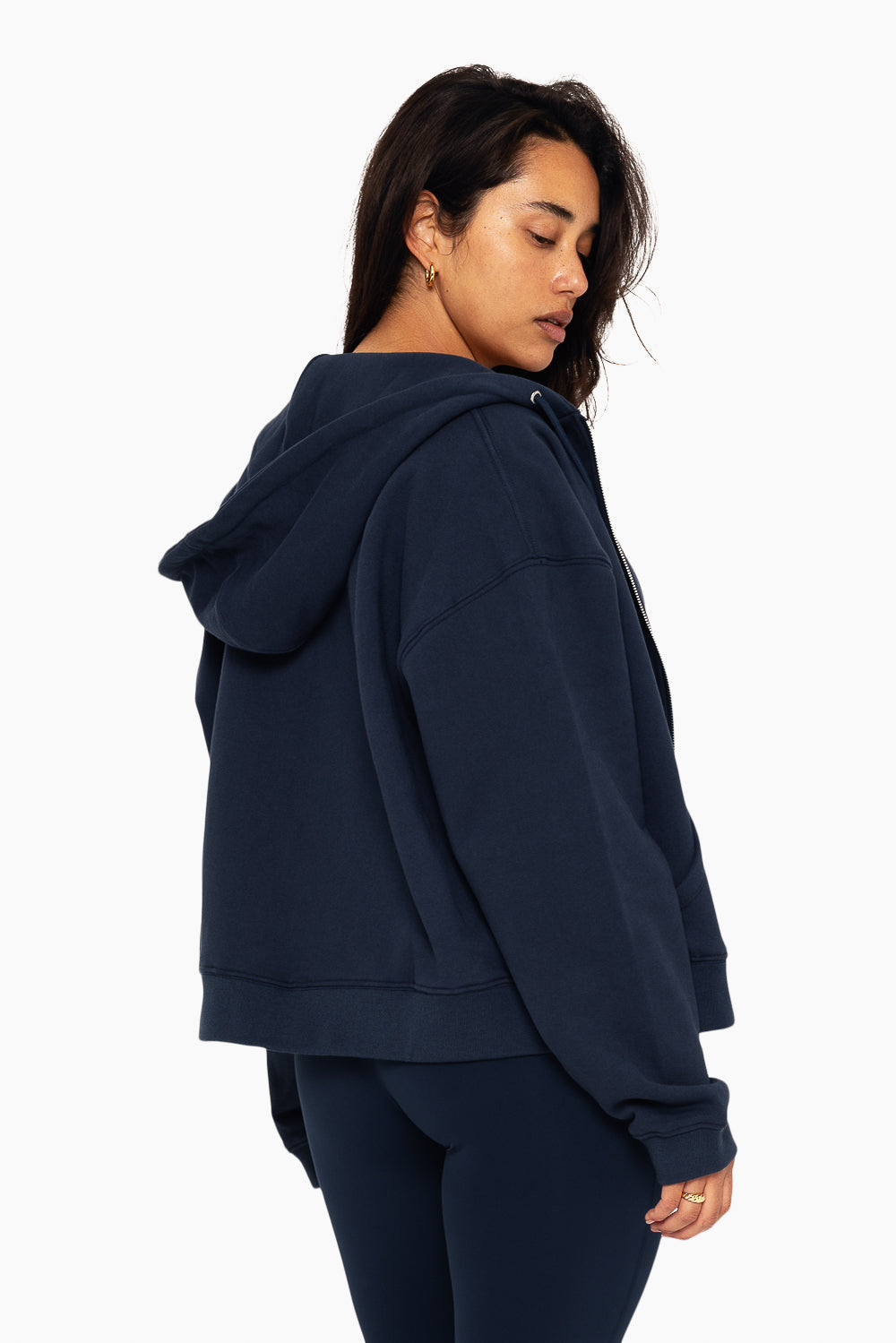 SET, EMBROIDERED HEAVYWEIGHT SWEATS ZIP HOODIE IN OXFORD