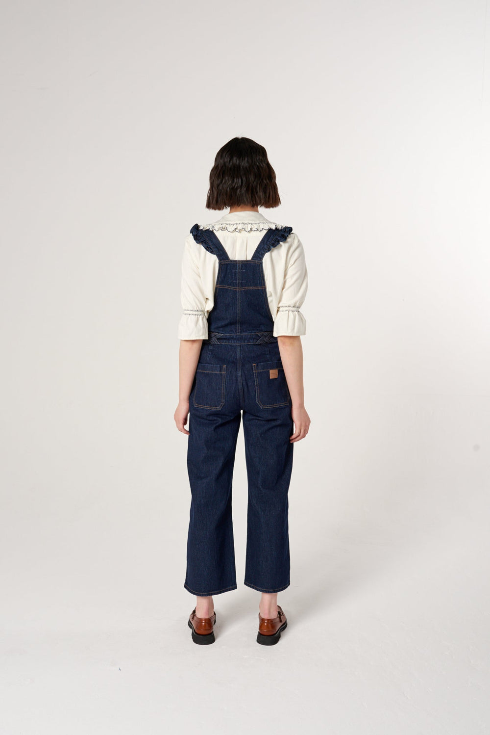 Elodie Frill Overalls in Dark Vintage