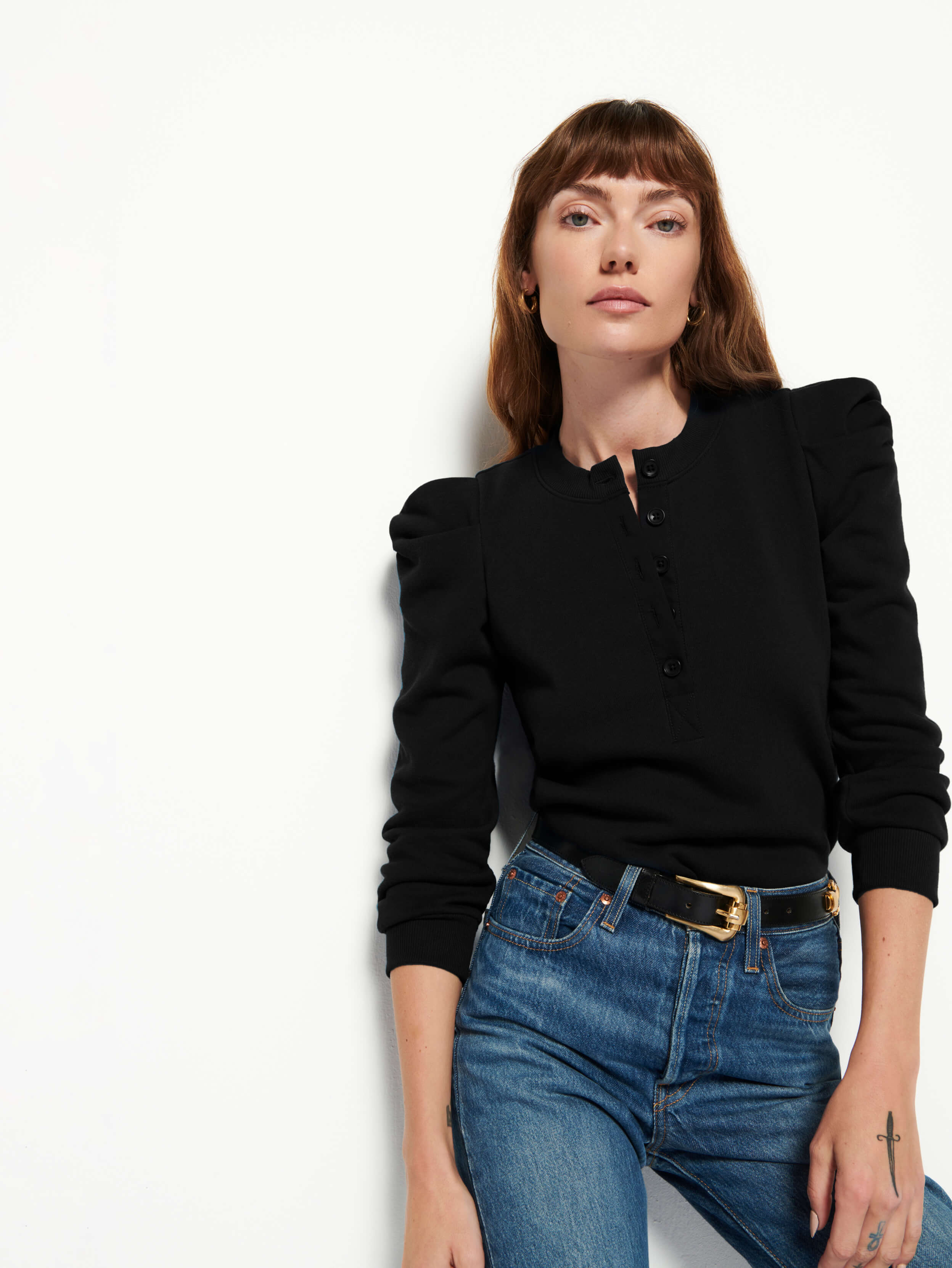 NATION LTD Shaya Femme Henley Sweatshirt