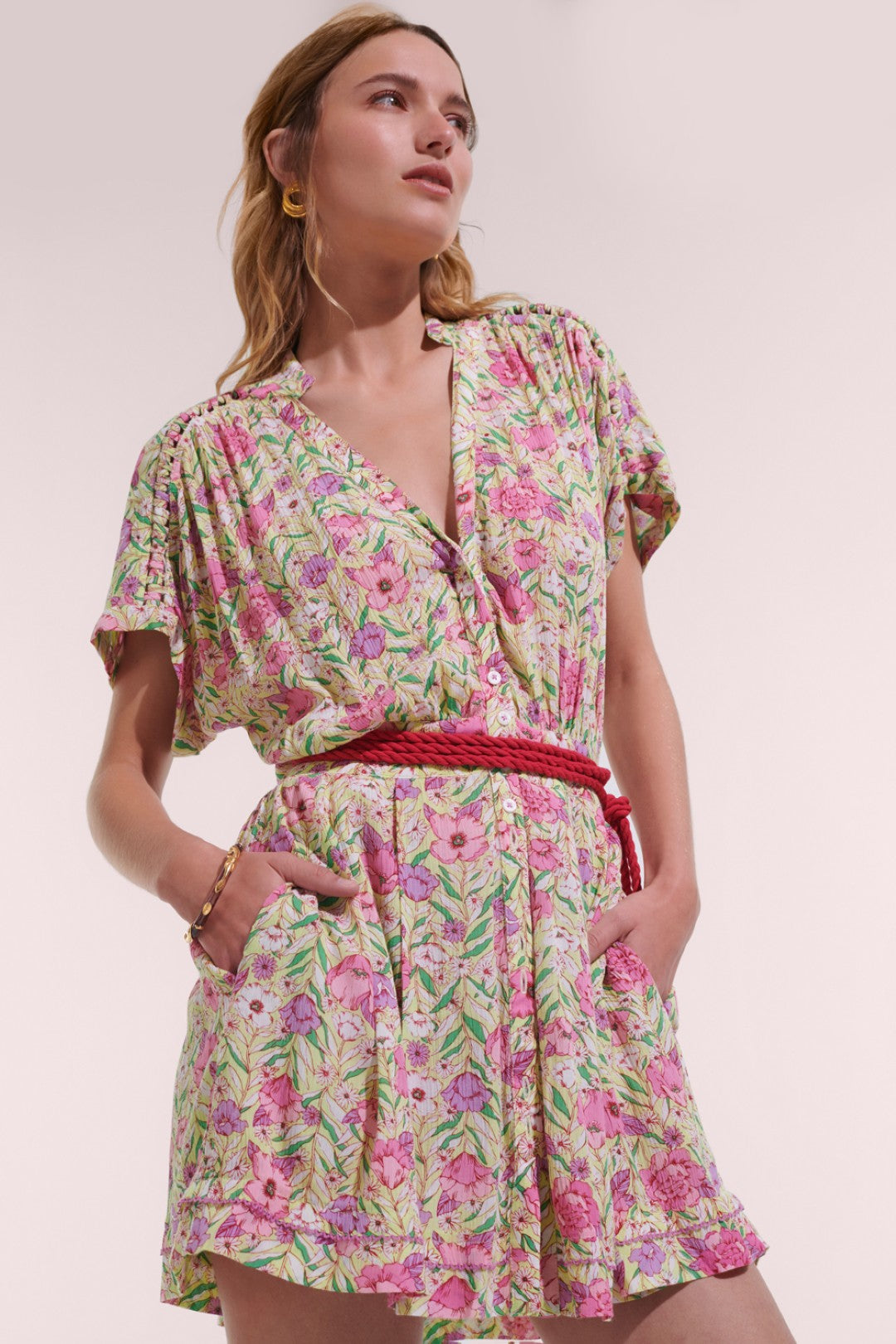 SHORT JUMPSUIT BORA V CK - GREEN PETUNIA