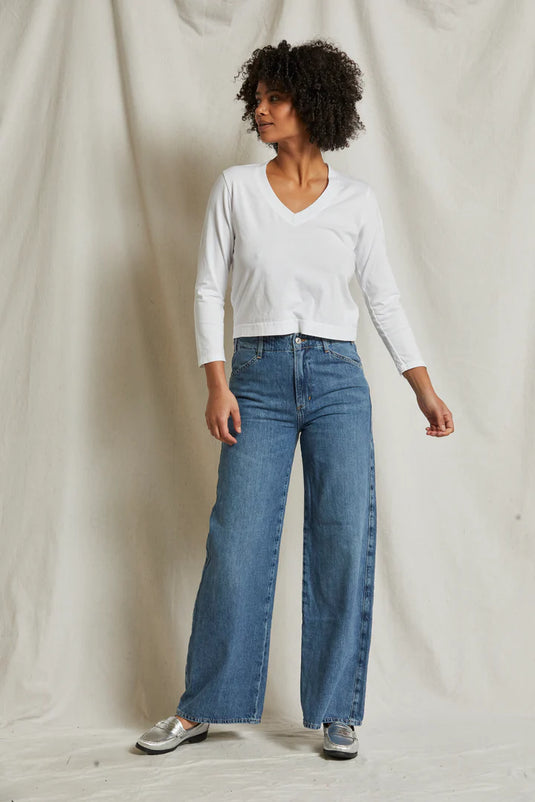 T173 - Sinatra - Ringspun Cotton Long Sleeve Vneck