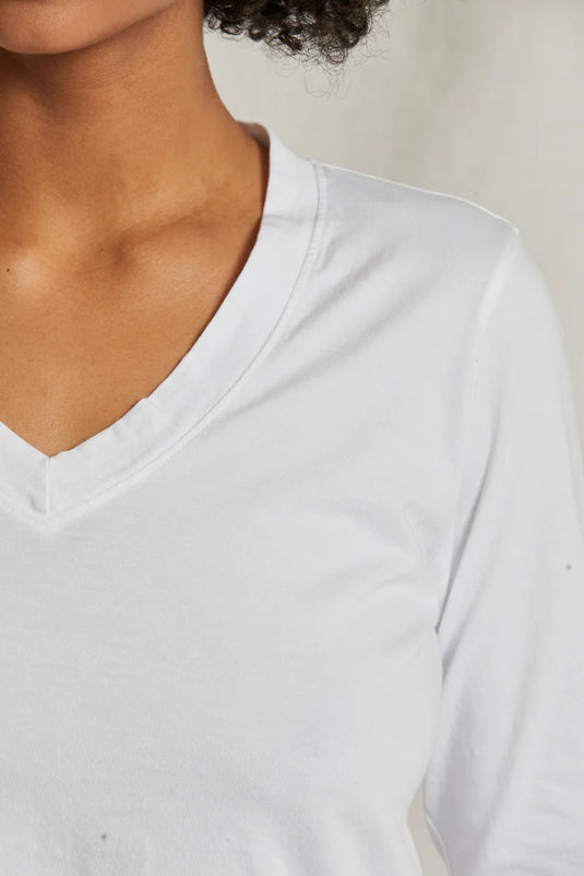 T173 - Sinatra - Ringspun Cotton Long Sleeve Vneck