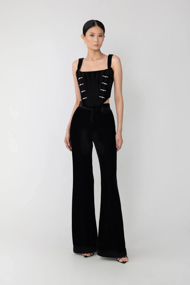 Tomas Velvet Pant - Black