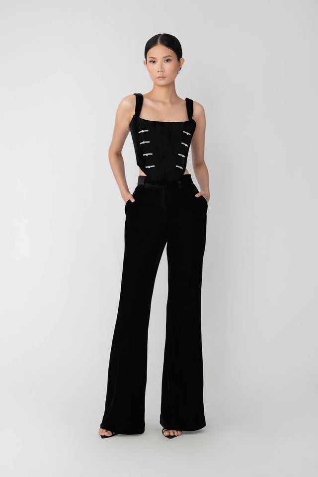 Tomas Velvet Pant - Black