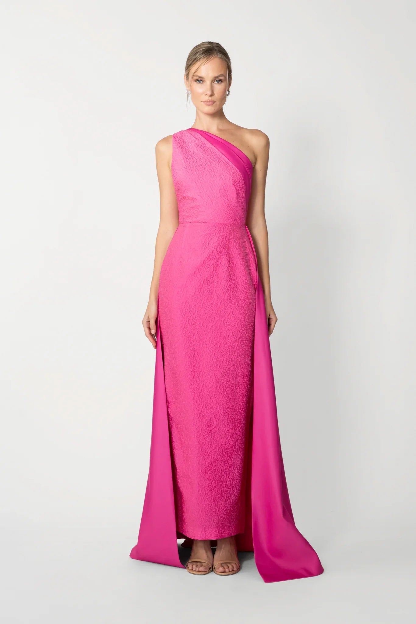 Joslin One-shoulder Gown - Fuchsia