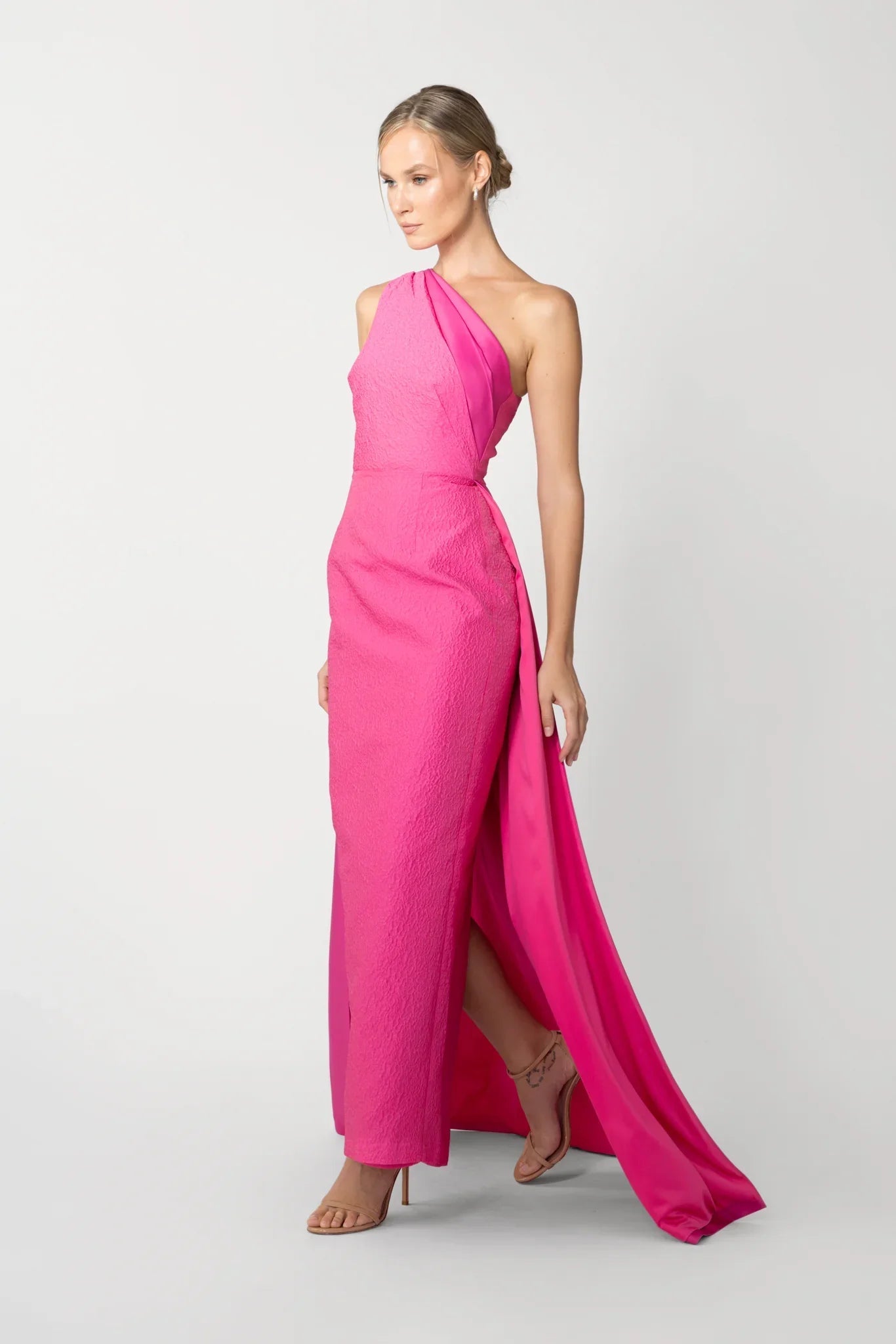 Joslin One-shoulder Gown - Fuchsia
