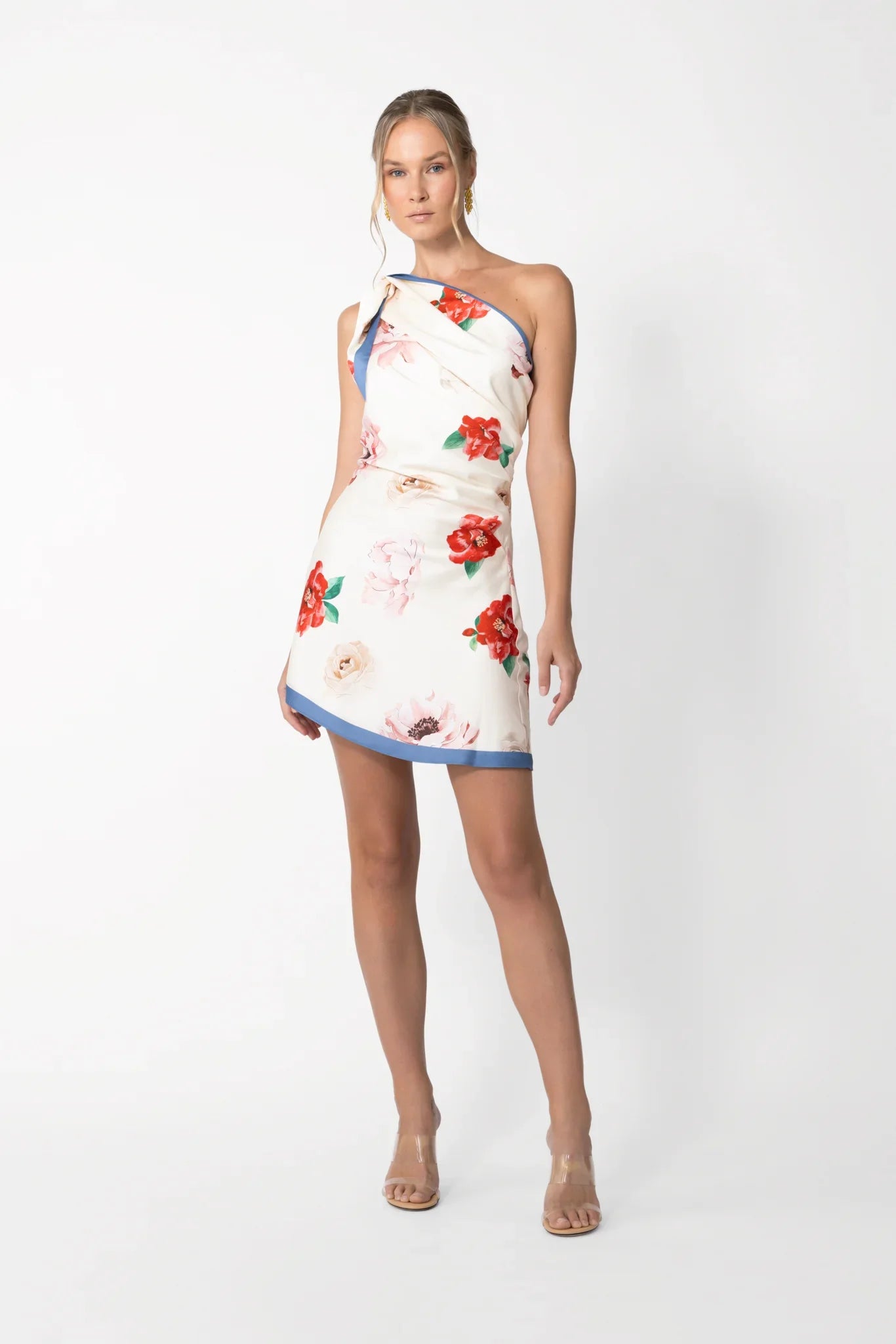 Elba Mini Dress - White  Multi