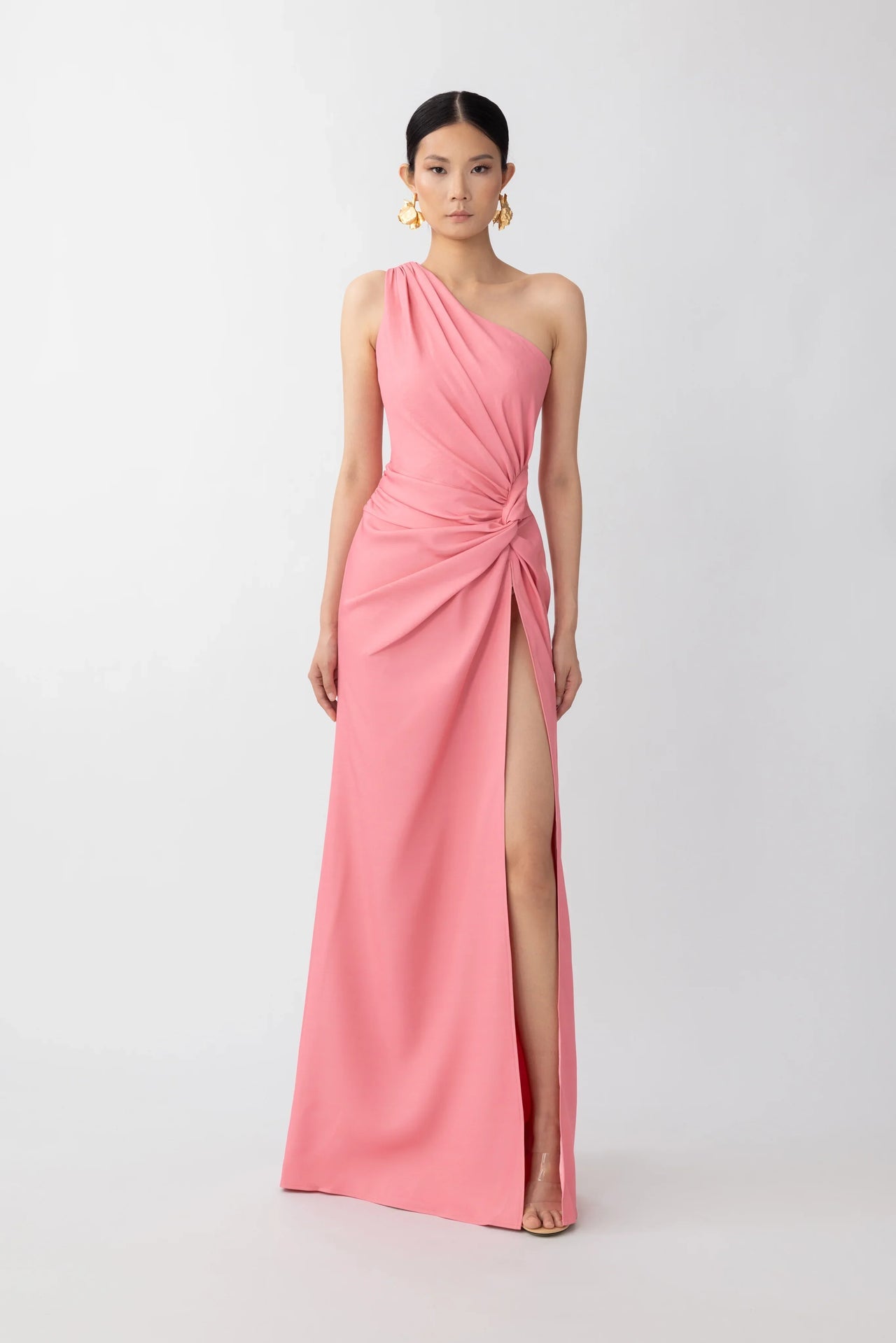 Helene One-shoulder Dress - Coral Pink