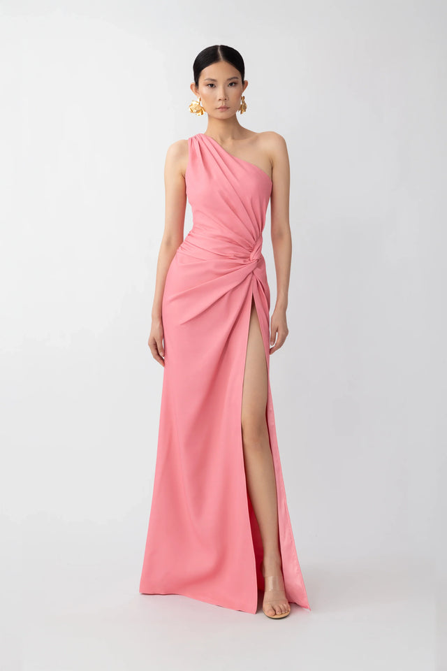 Helene One-shoulder Dress - Coral Pink