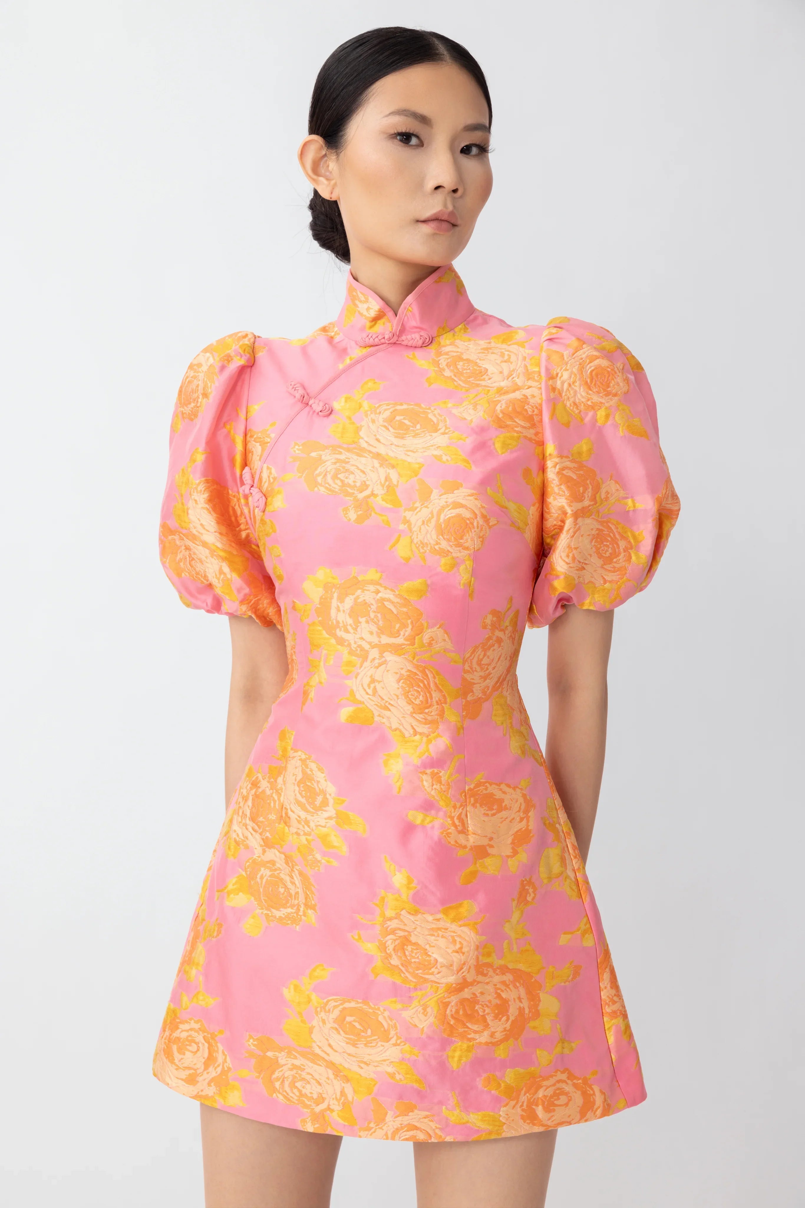 June Jacquard Mini Dress - Pink  Multi