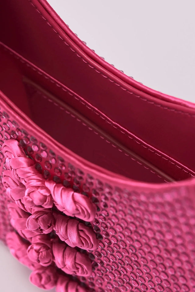 Mini Sau Crystal Mini Bag - Fuschia