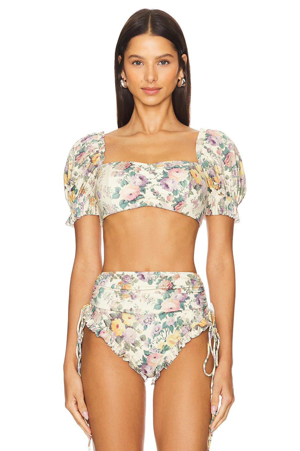 The Blonde Floral Babydoll Bikini Top