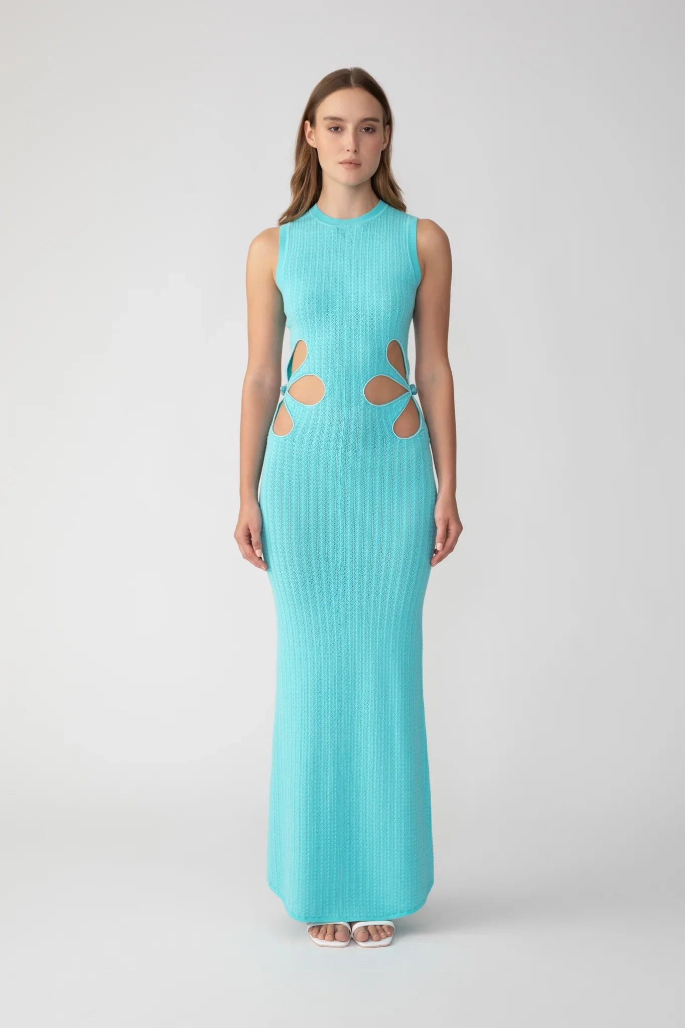 Daria Knit Dress - Aqua Blue