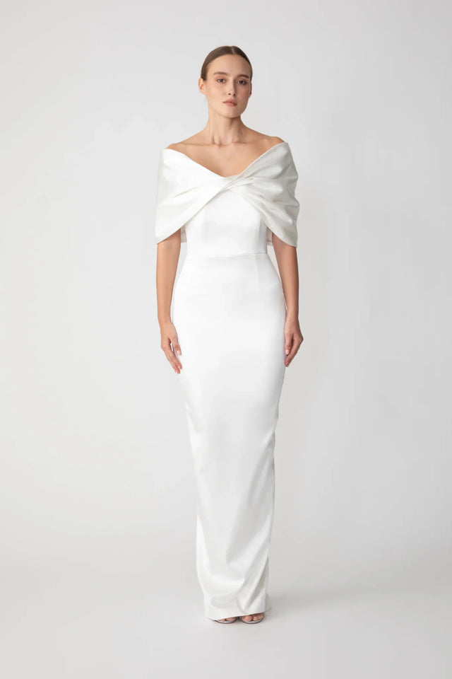 Paloma Satin Gown - Ivory