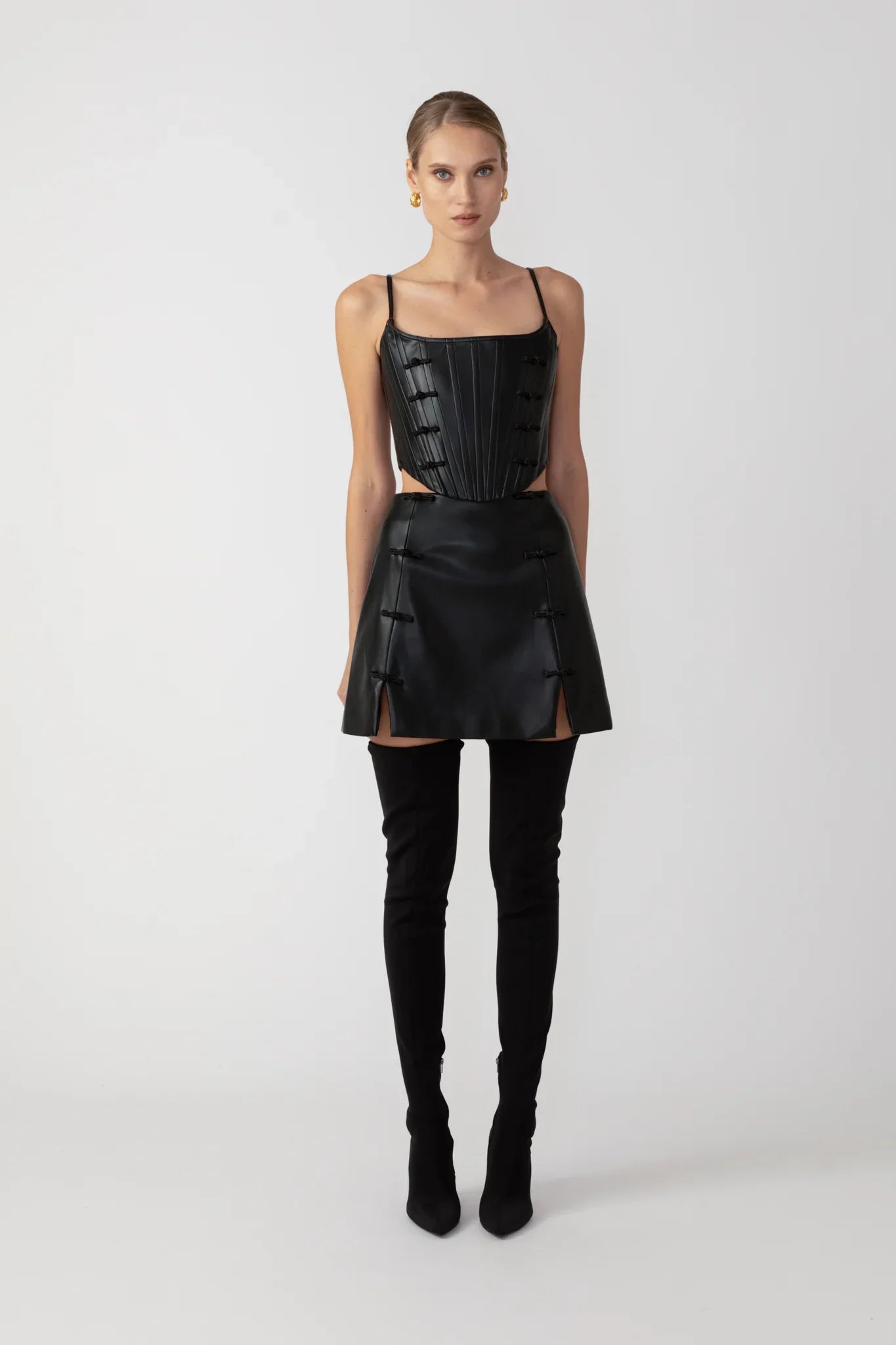 Sadie Faux Leather Skirt - Black