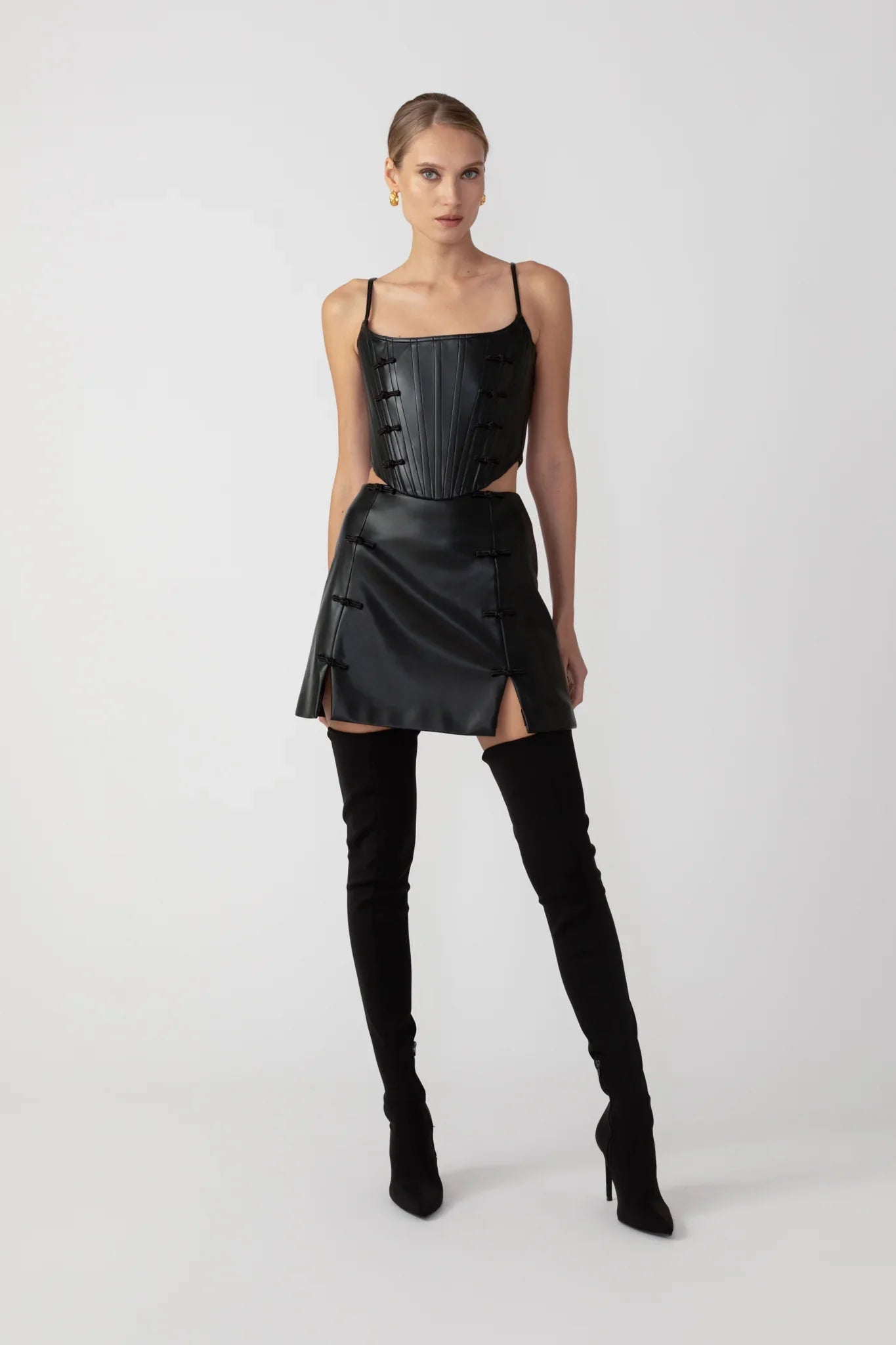 Sadie Faux Leather Skirt - Black