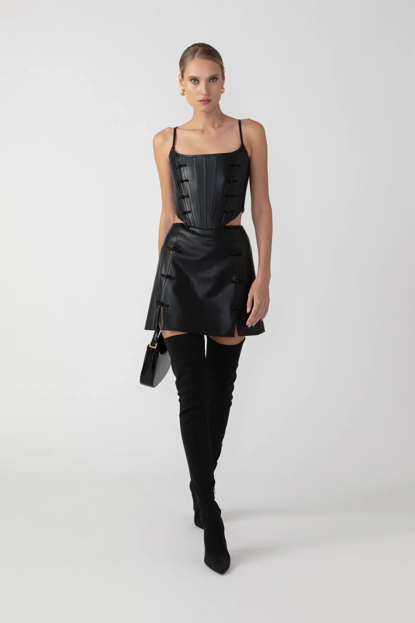 Sadie Faux Leather Skirt - Black