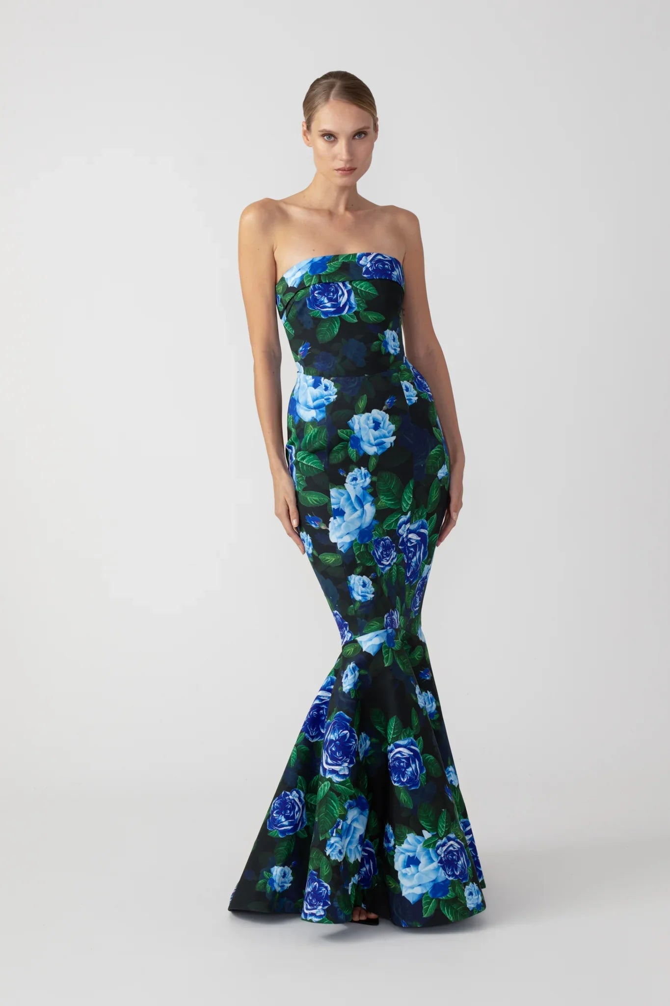 Winona Strapless Gown - Blue  Multi