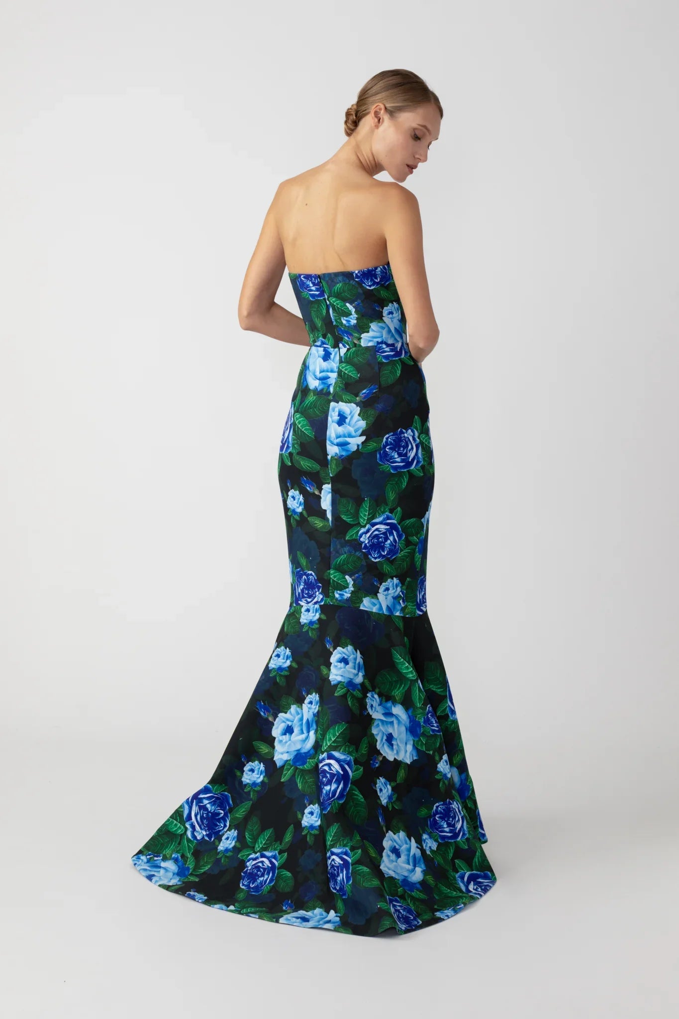 Winona Strapless Gown - Blue  Multi