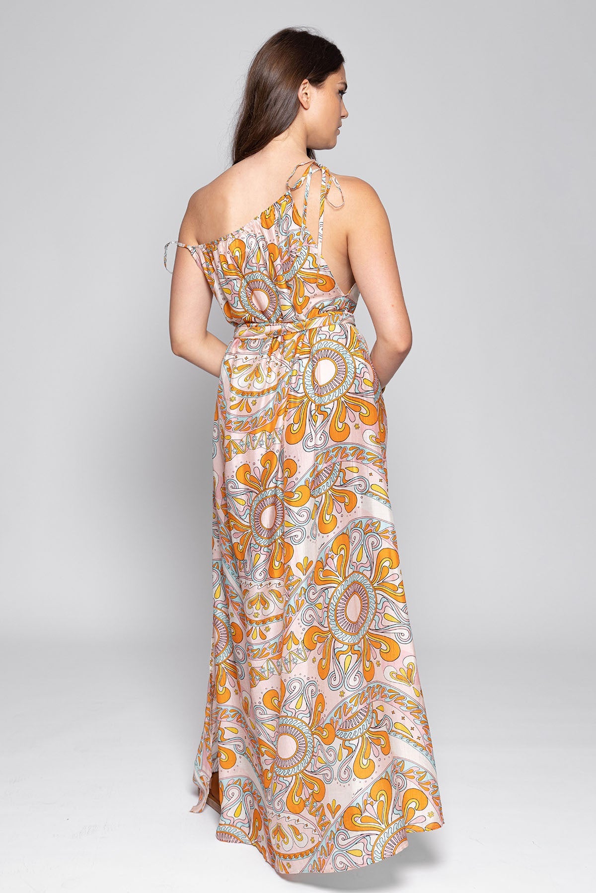 SOLENNE LONG DRESS HAVANA AQUARELLE